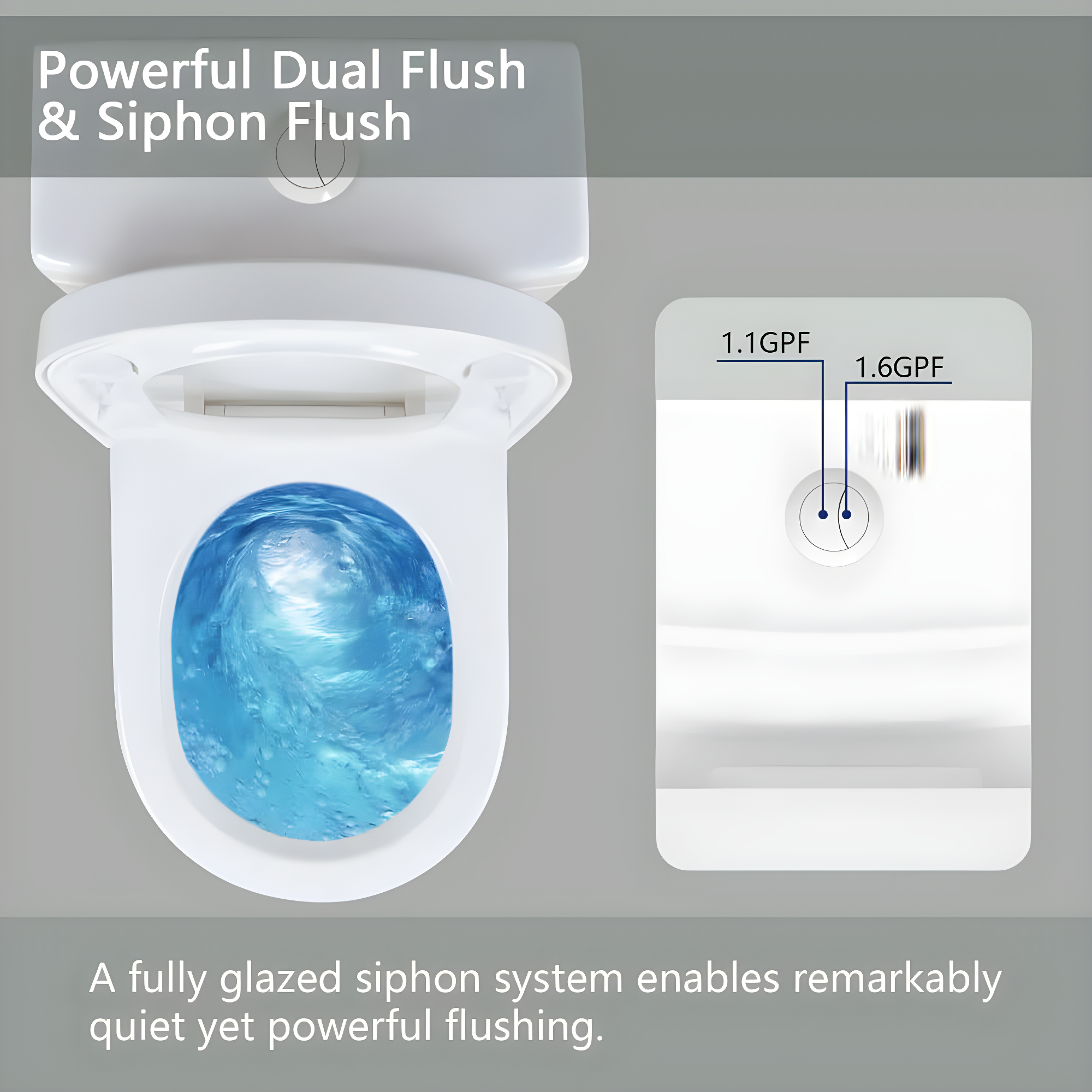DeerValley DeerValley Liberty Compact Toilets One-Piece Toilet With High-Efficiency Flush Round Toilet for Space-Saving Floor Mounted (Seat Included) DV-1F52812-WHITE