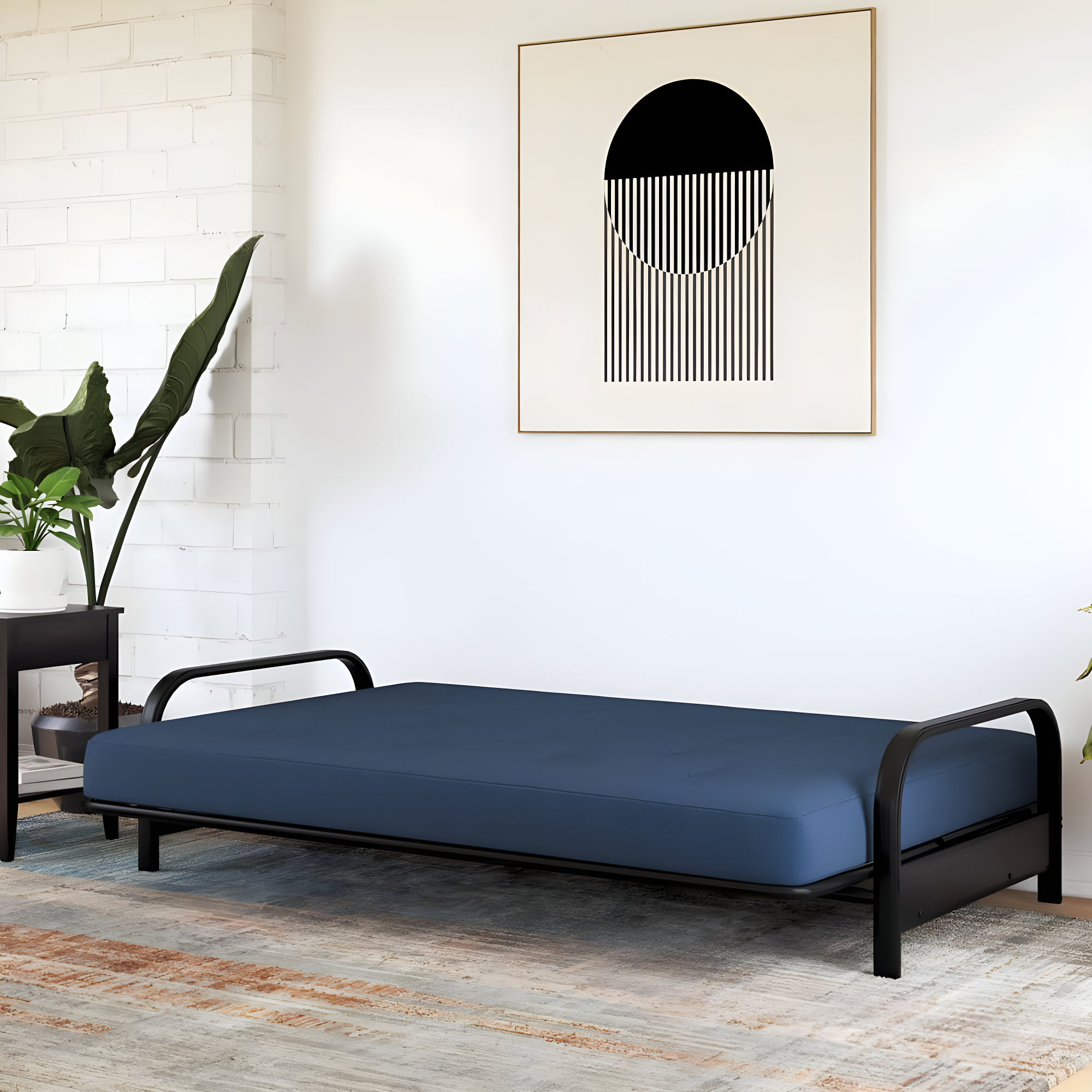 DHP Trule 6-Inch Bonnell Coil Futon Mattress, Microfiber, Full, Blue