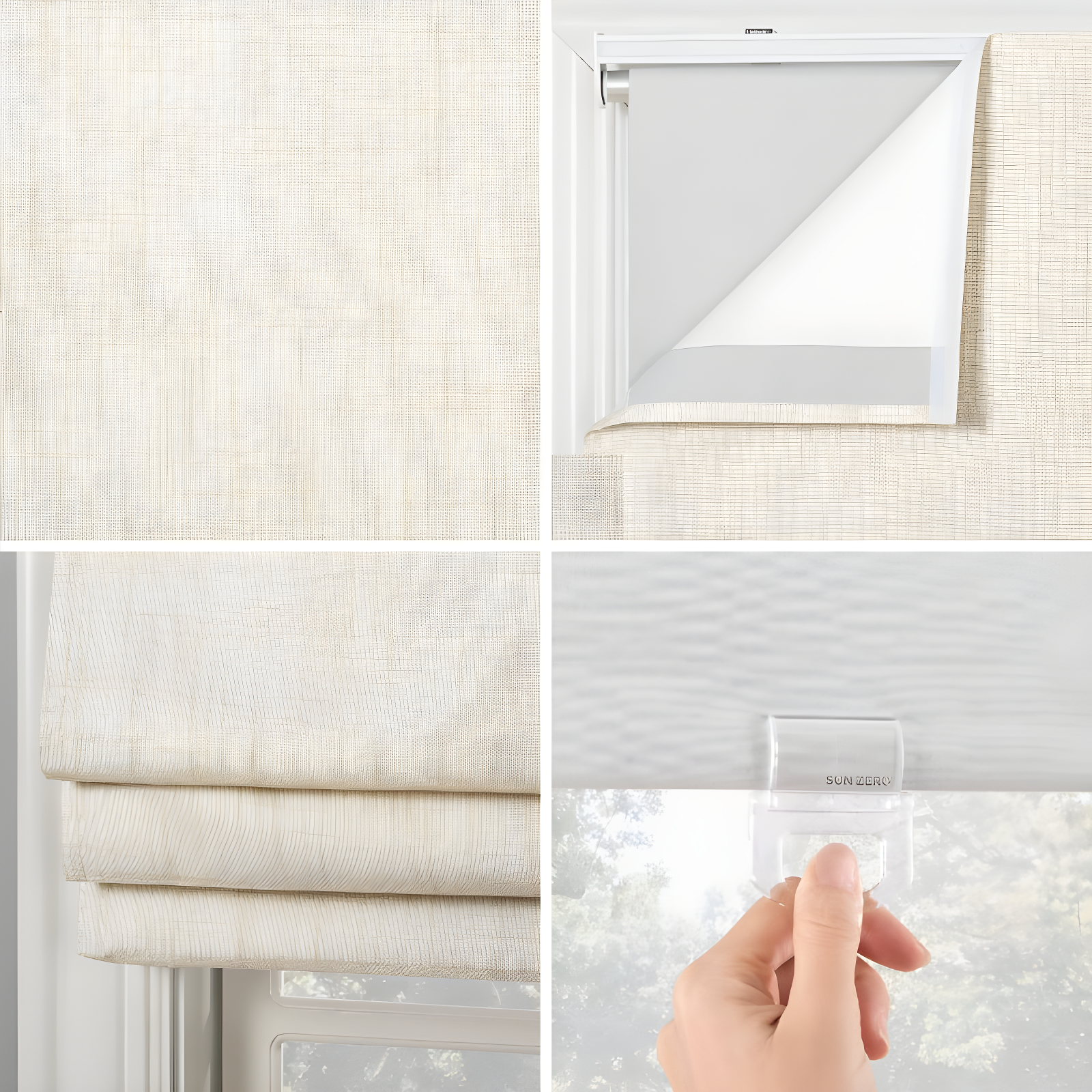 Sun Zero Thermal 100% Blackout Cordless Roman Shade