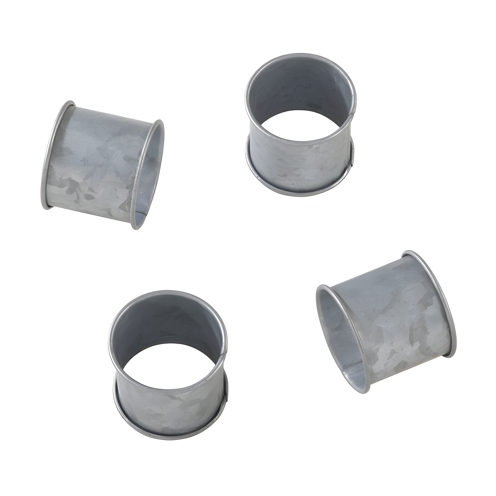 Saro Lifestyle Silver Galvanized Design Industrial Style Metal Napkin Ring Set of 4