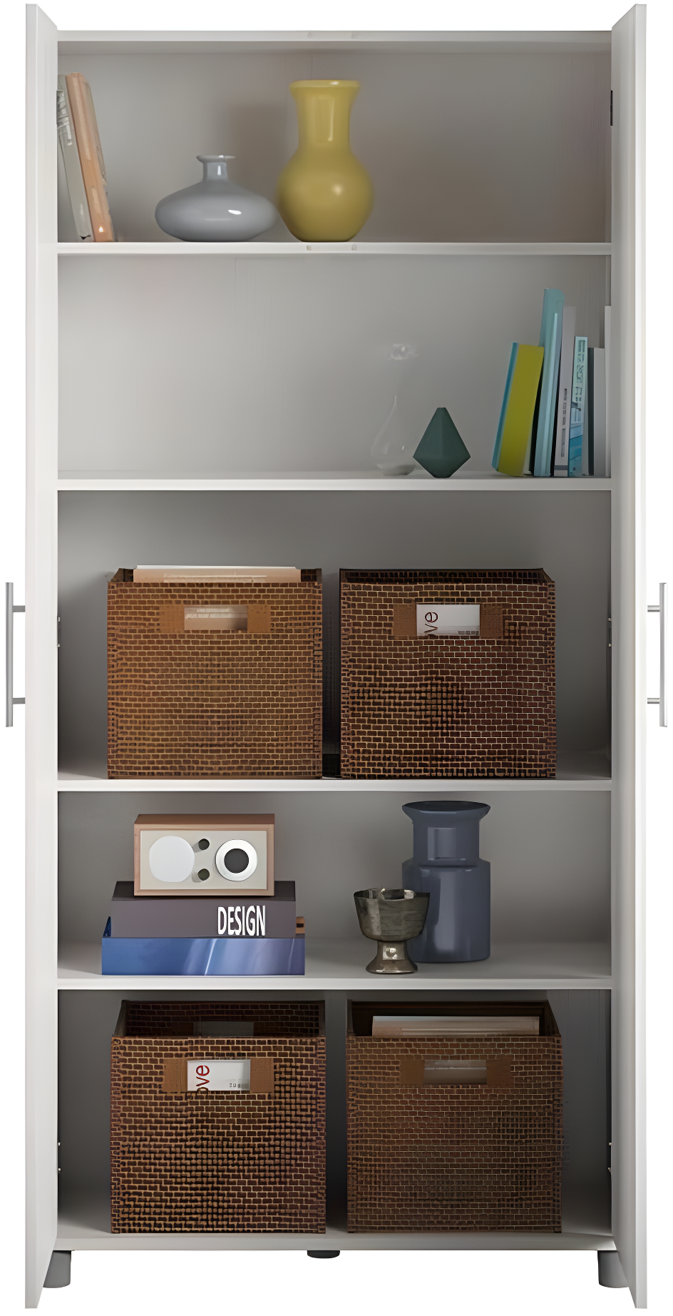 Systembuild Camberly 36" Utility Storage Cabinet, Ivory Oak