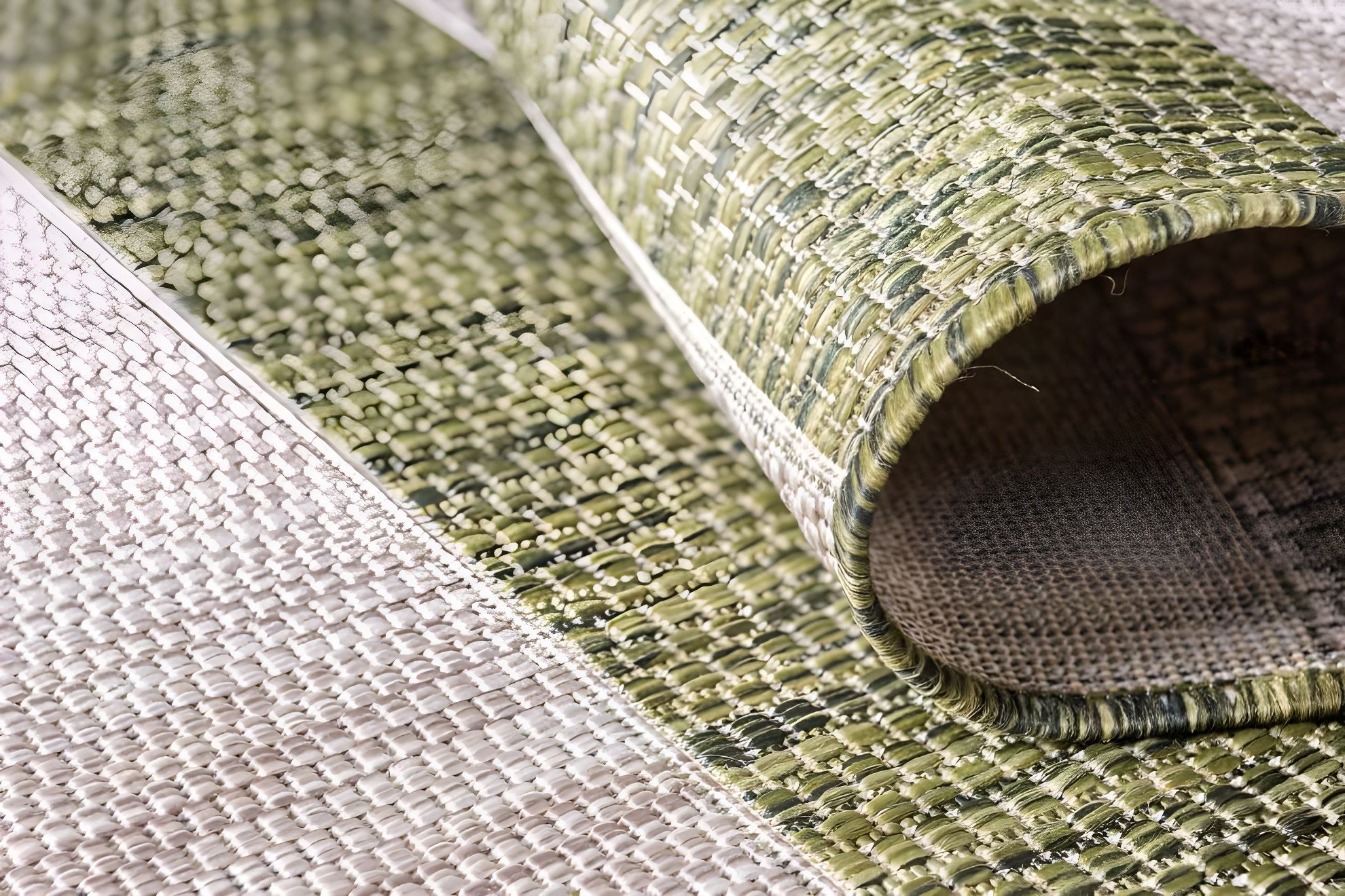 Unique Loom Outdoor Striped Collection Area Rug - Distressed Stripe (5' 1" x 8' Rectangle Green/Gray)