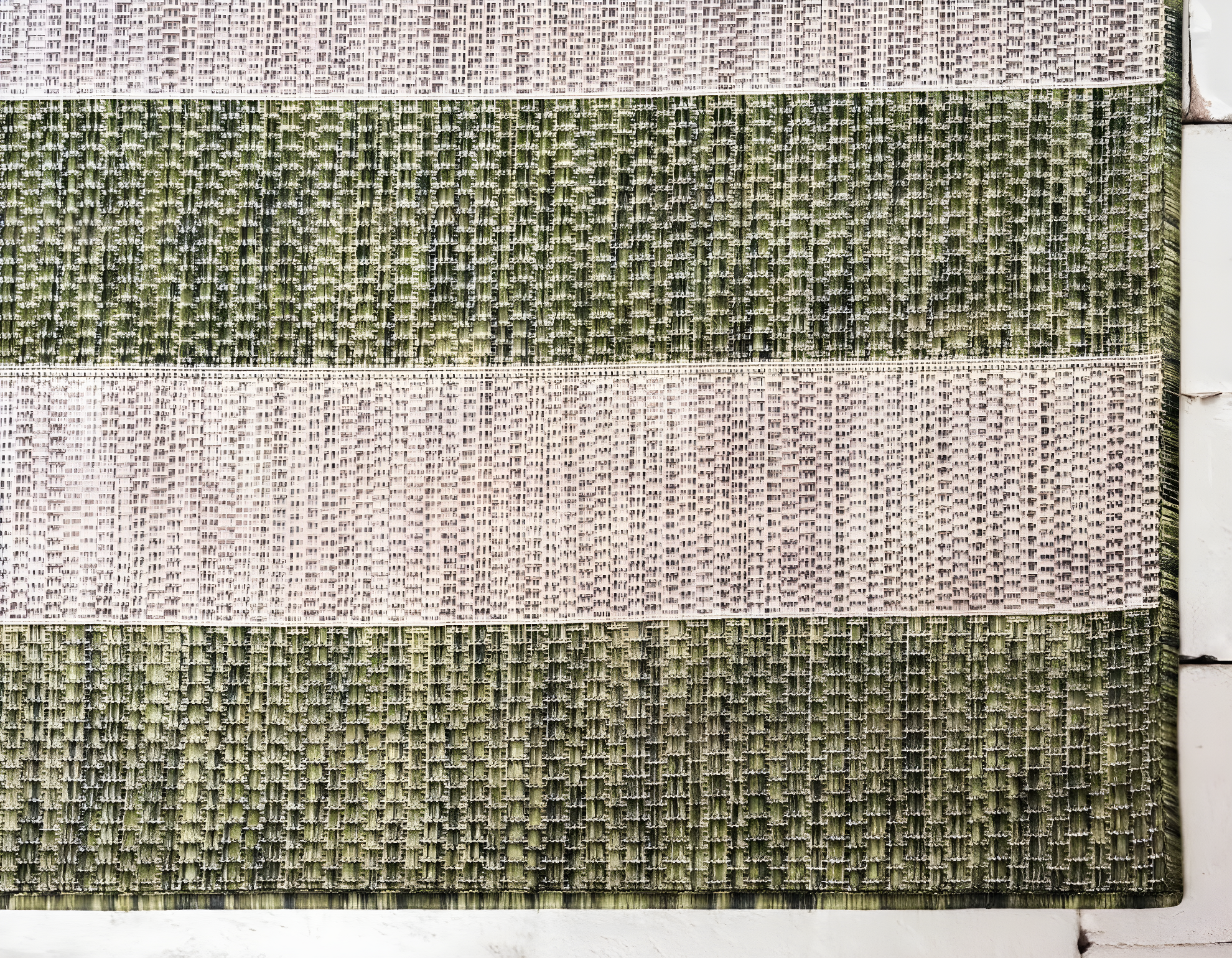 Unique Loom Outdoor Striped Collection Area Rug - Distressed Stripe (5' 1" x 8' Rectangle Green/Gray)