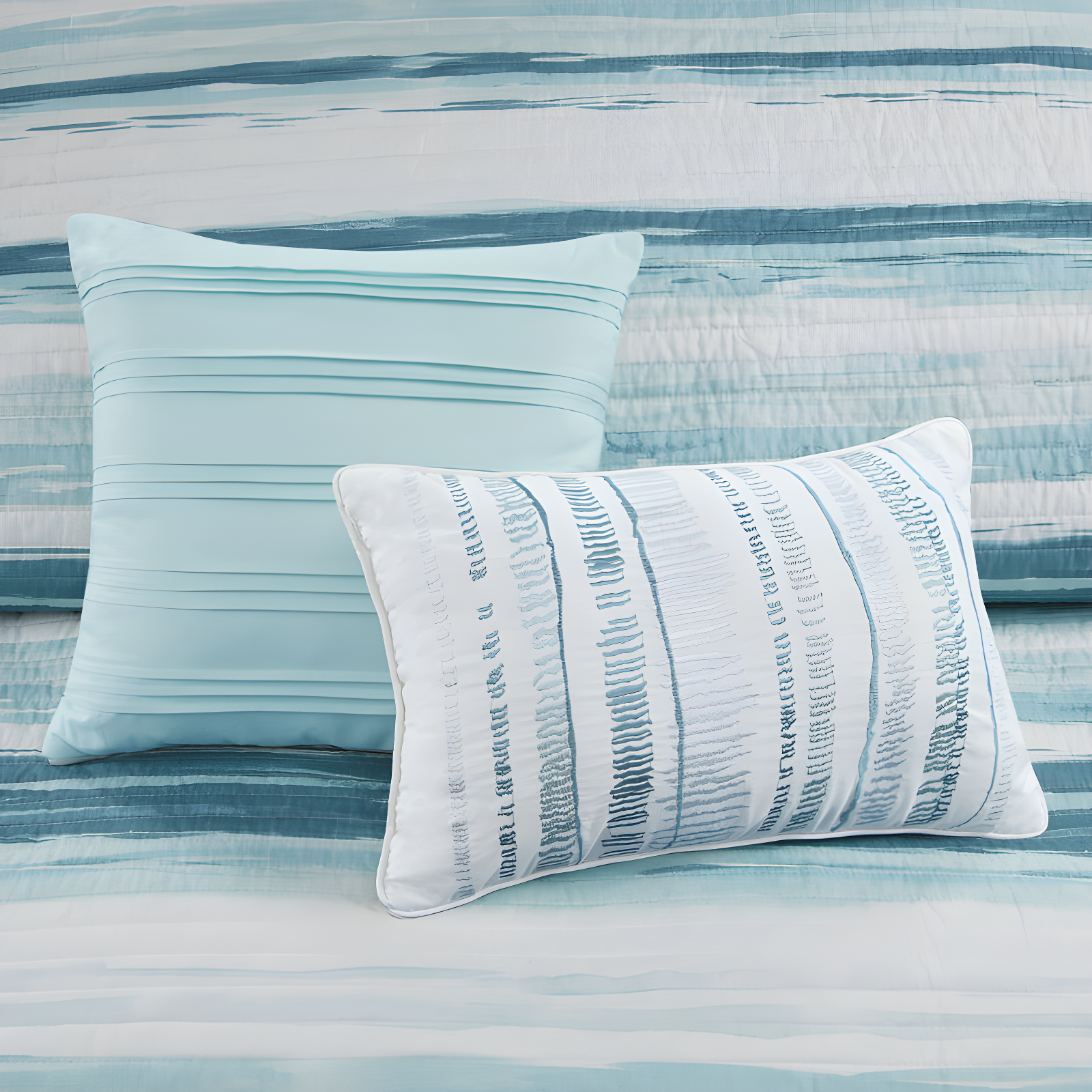 Madison Park Marina 6 Piece Printed Quilt Set with Throw Pillows