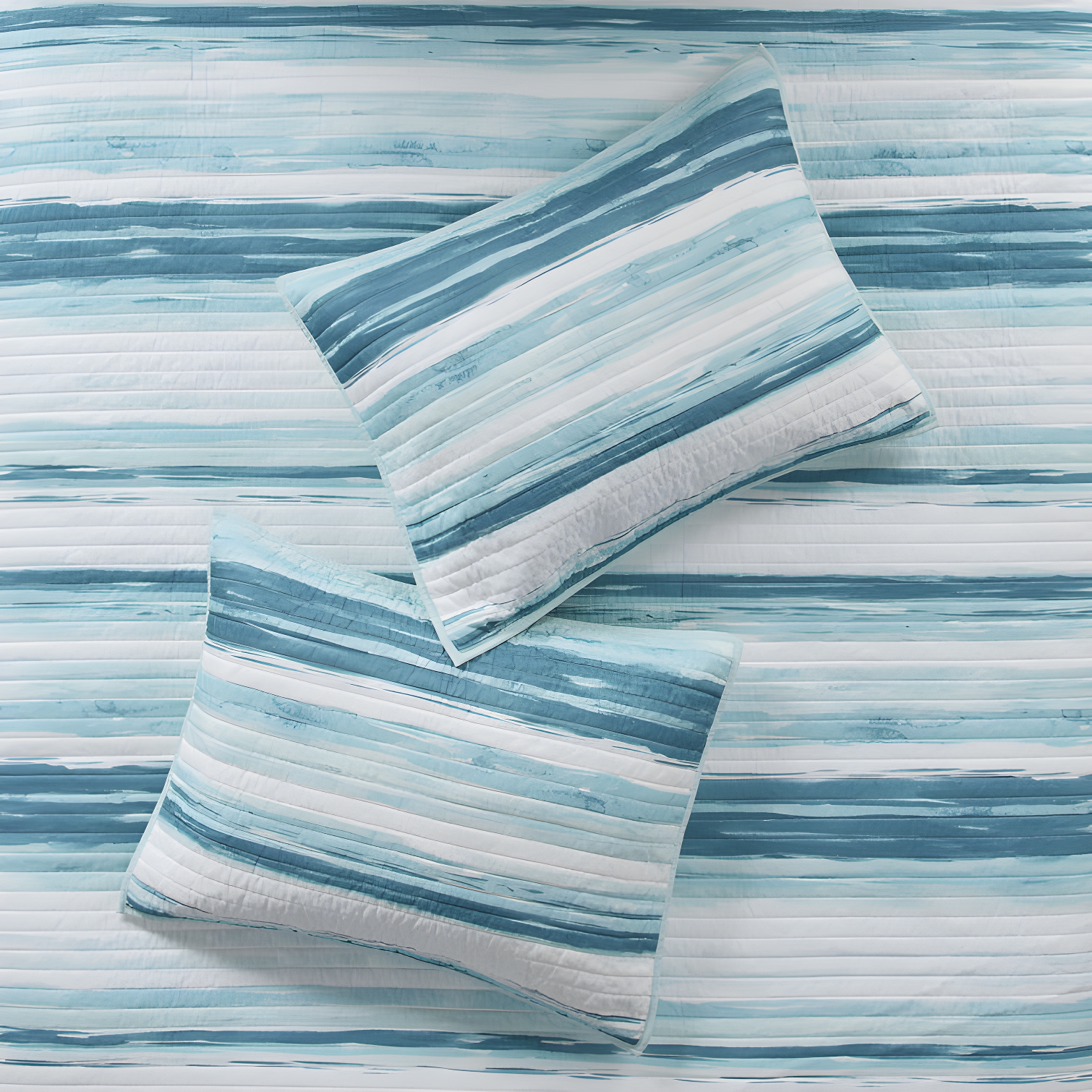 Madison Park Marina 6 Piece Printed Quilt Set with Throw Pillows
