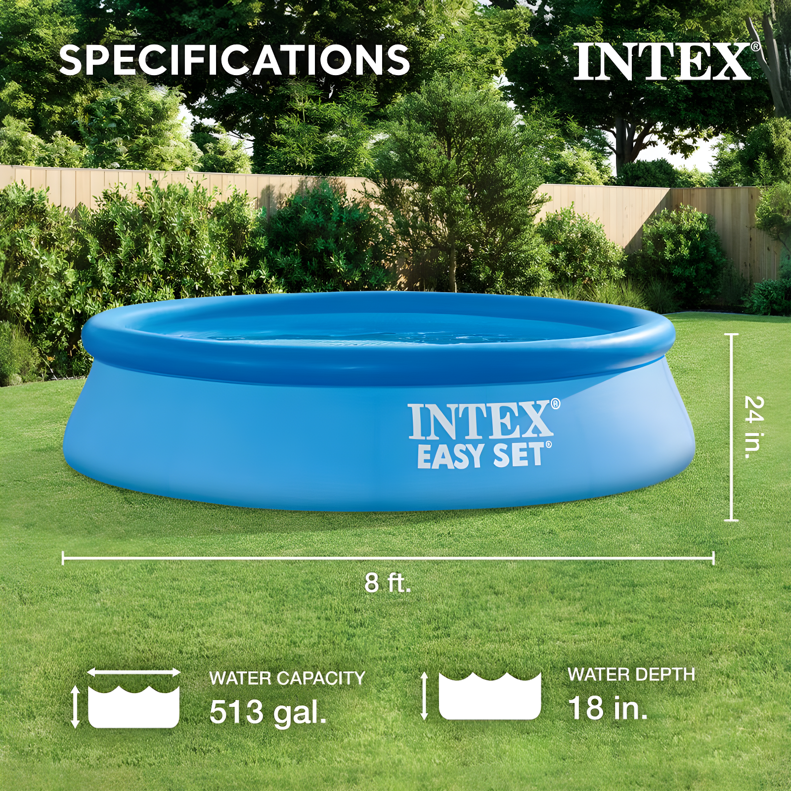 Intex Intex Easy Set Inflatable Kid Swimming Pool Only