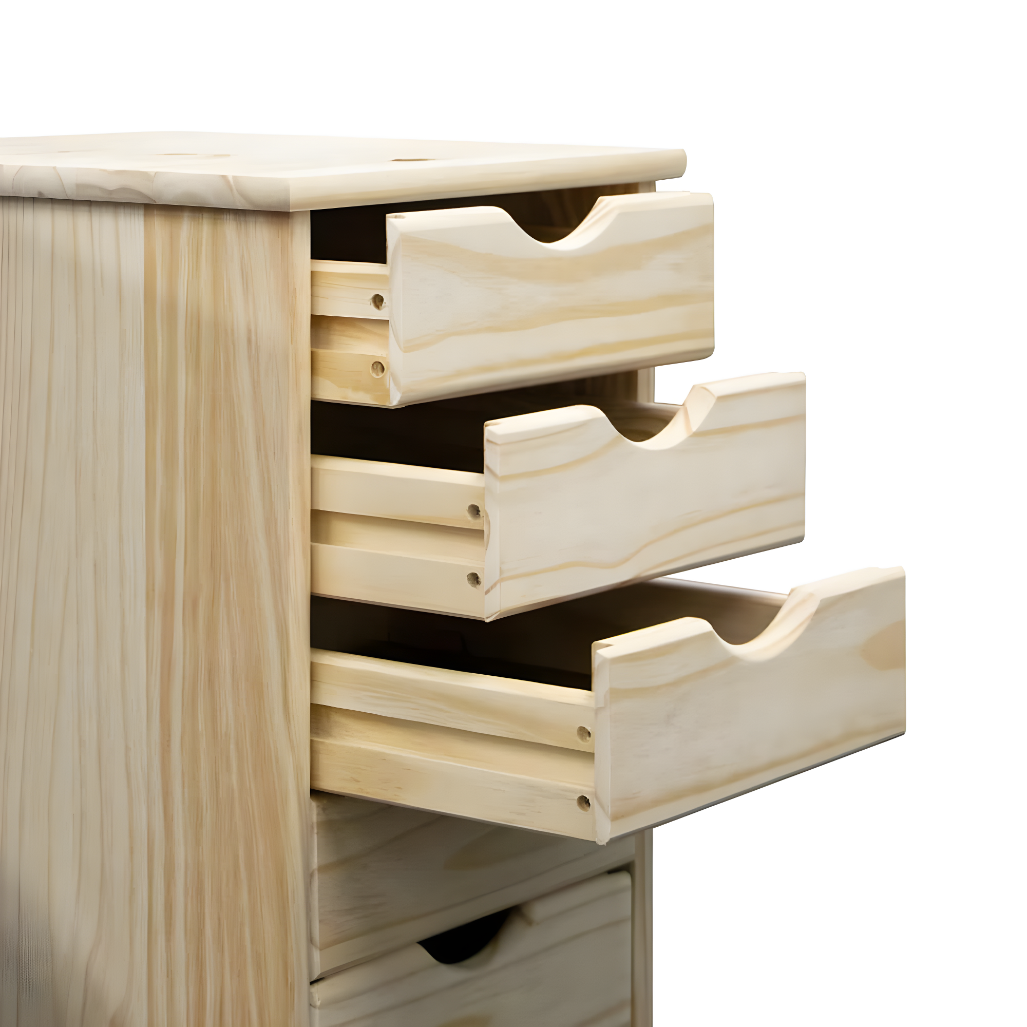 Adeptus Original Roll Cart, Solid Wood, 6 Drawer Roll Cart, Unfinished