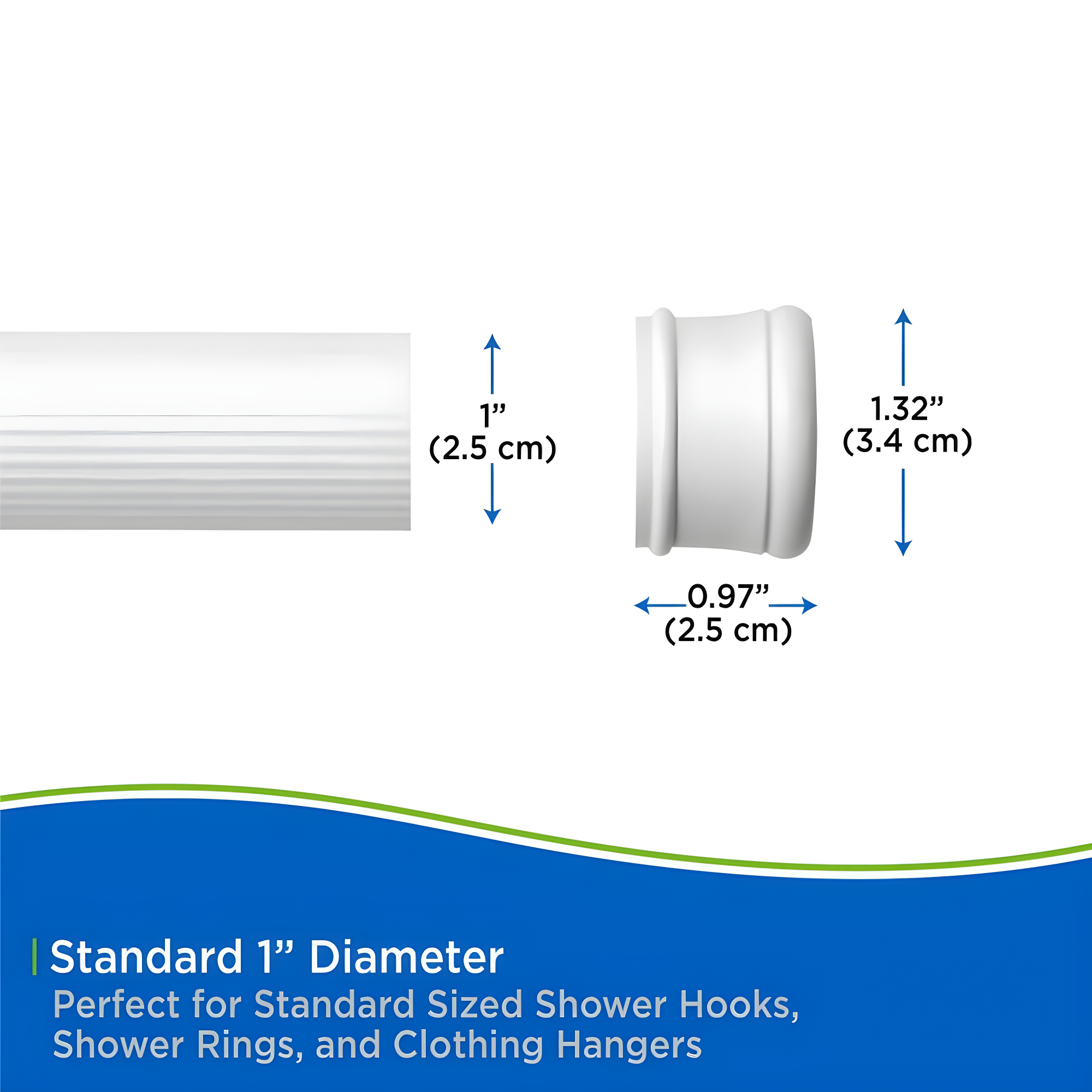 72'' Straight Tension Shower Curtain Rod