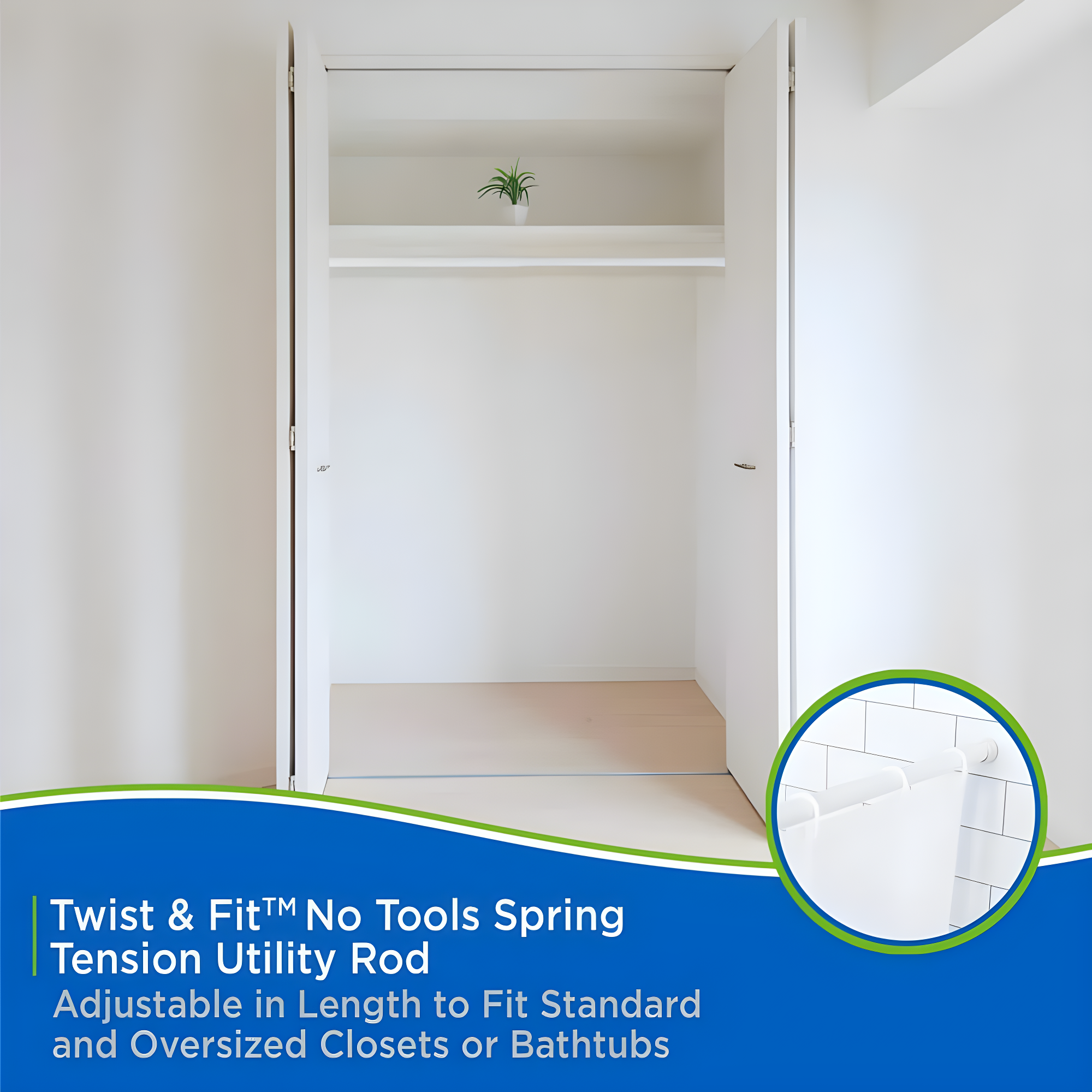 72'' Straight Tension Shower Curtain Rod