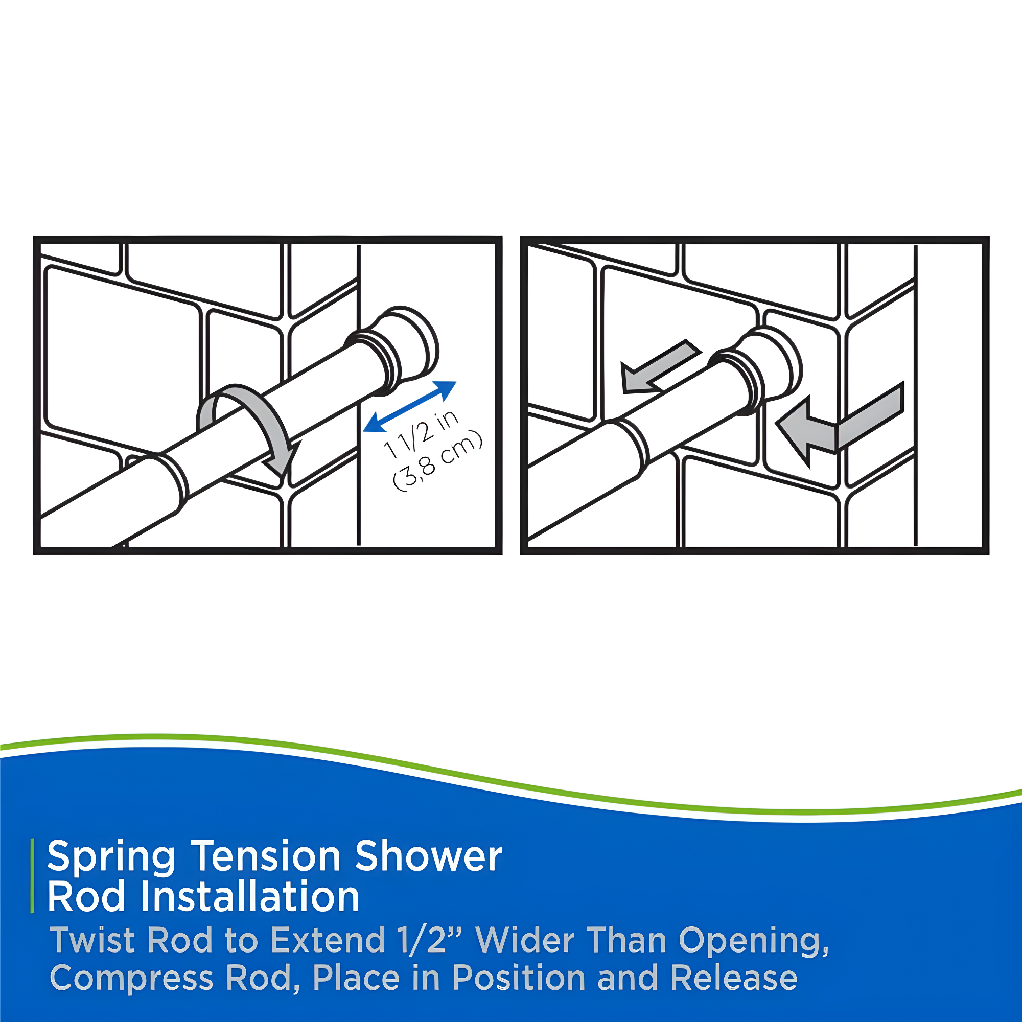 72'' Straight Tension Shower Curtain Rod