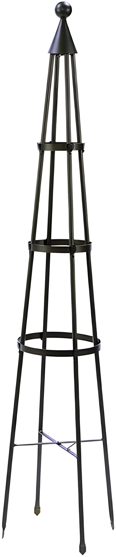60" Tall Iron Obelisk Garden Trellis Graphite Powder Coat Finish - Achla Designs