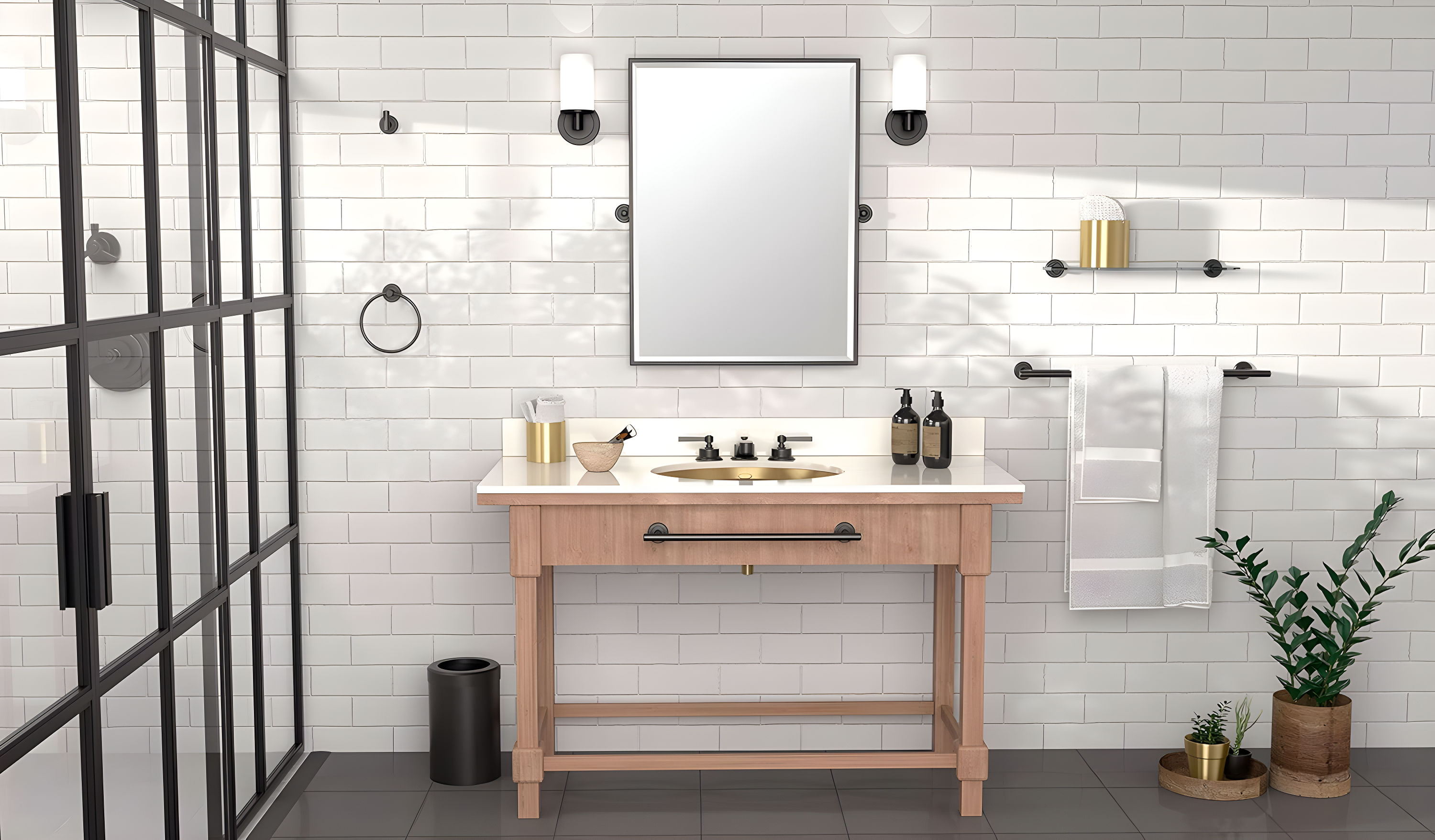 Gatco Gatco Latitude II Wall Mounted Towel Bar | Modern Bathroom Towel Holder in Chrome, Satin Nickel, Matte Black, or Brushed Brass 4241MX