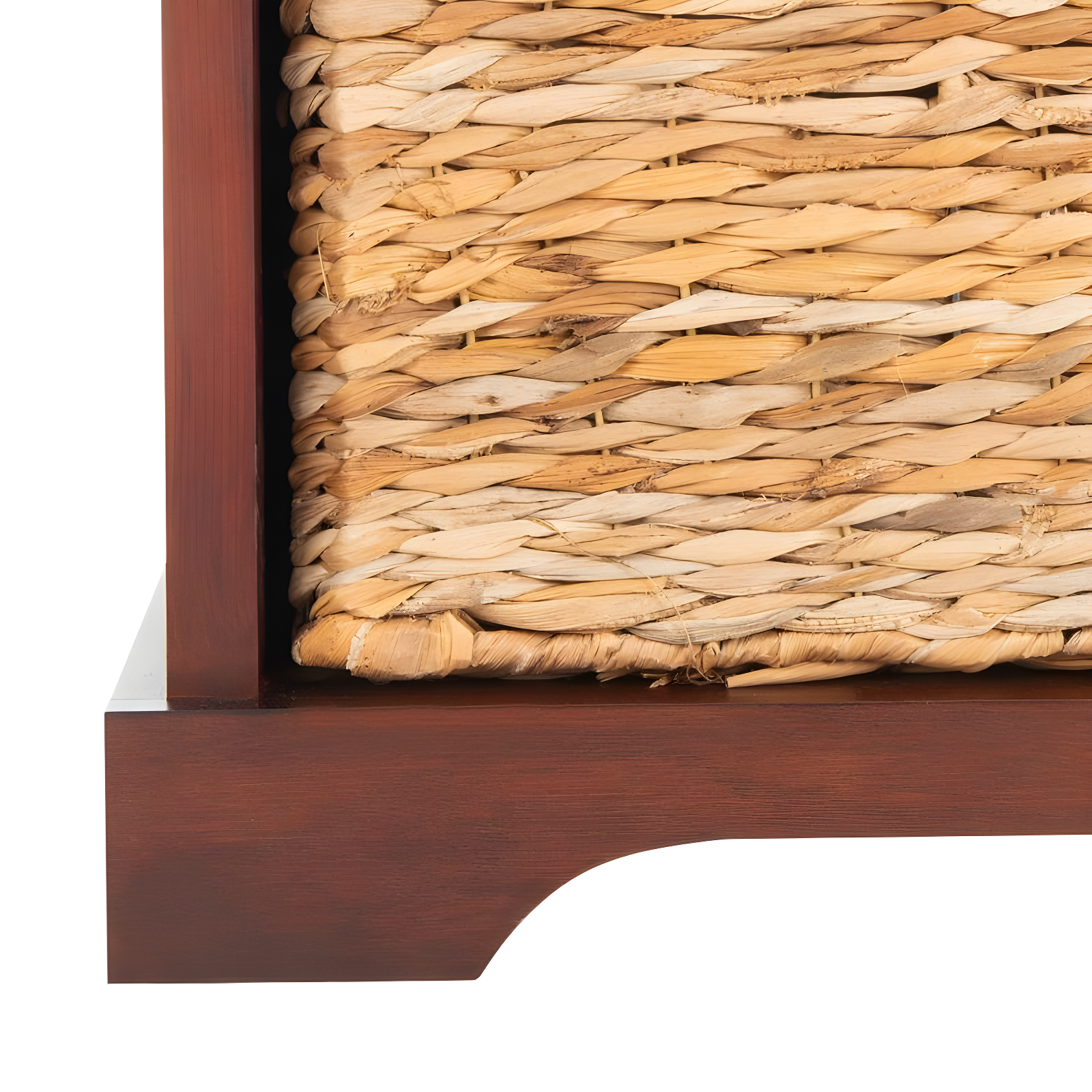 Freddy Wicker Storage Bench - Cherry - Safavieh