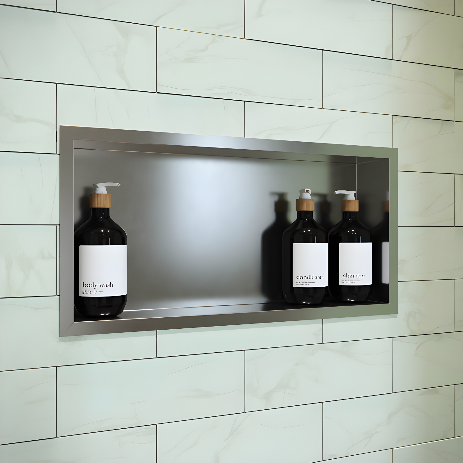 Voltaire 12" x 24" Stainless Steel Single Shelf Wall Niche