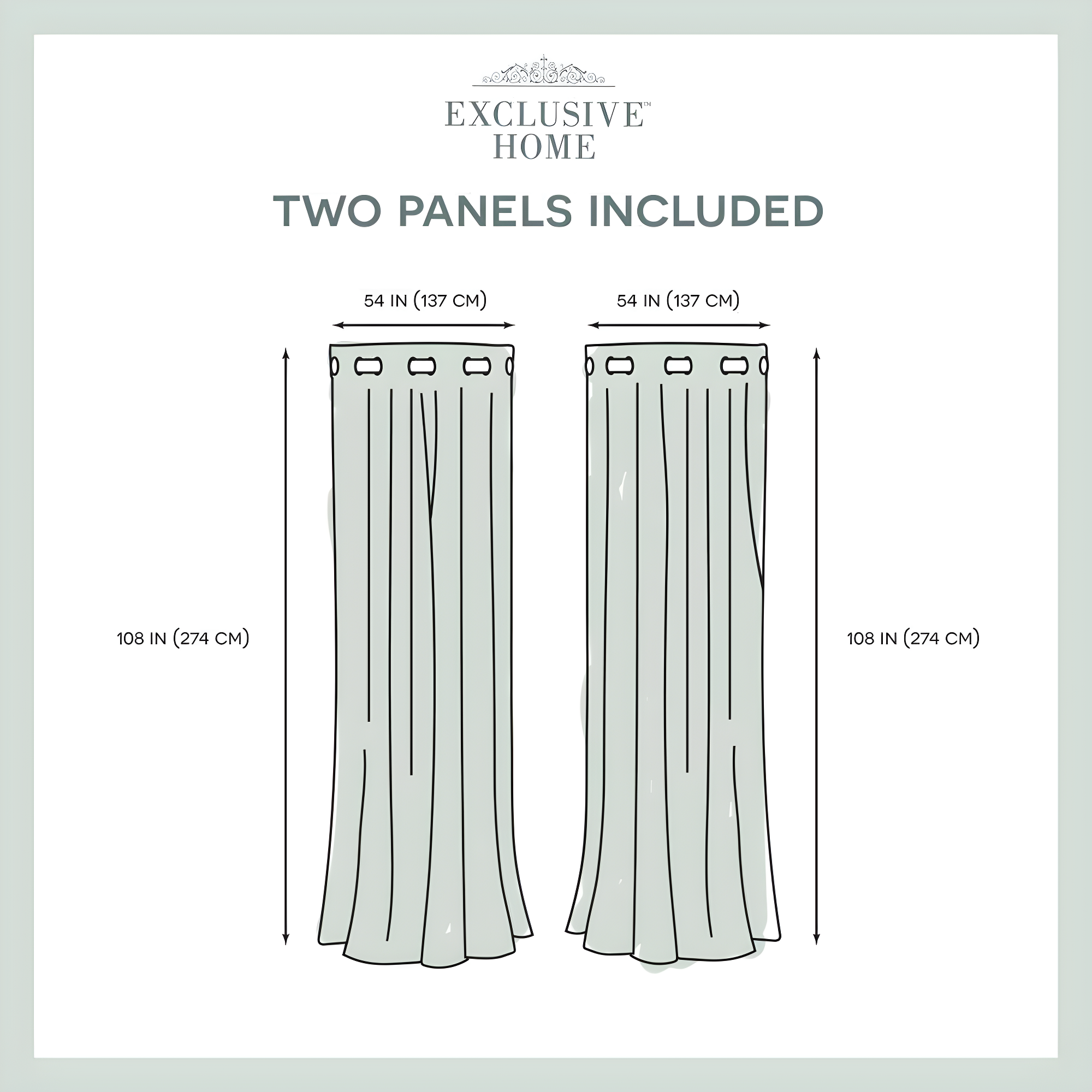 Set of 2 108"x52" Rio Sheer Window Curtain Panel White - Exclusive Home: 108 Inch White Sheer Curtain Panels
