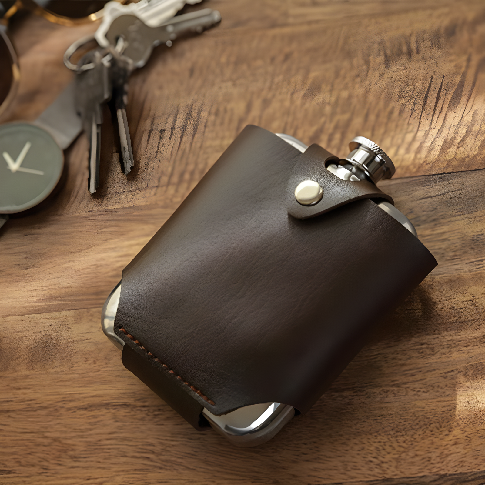 Viski Admiral Stainless Steel Flask and Traveling Case
