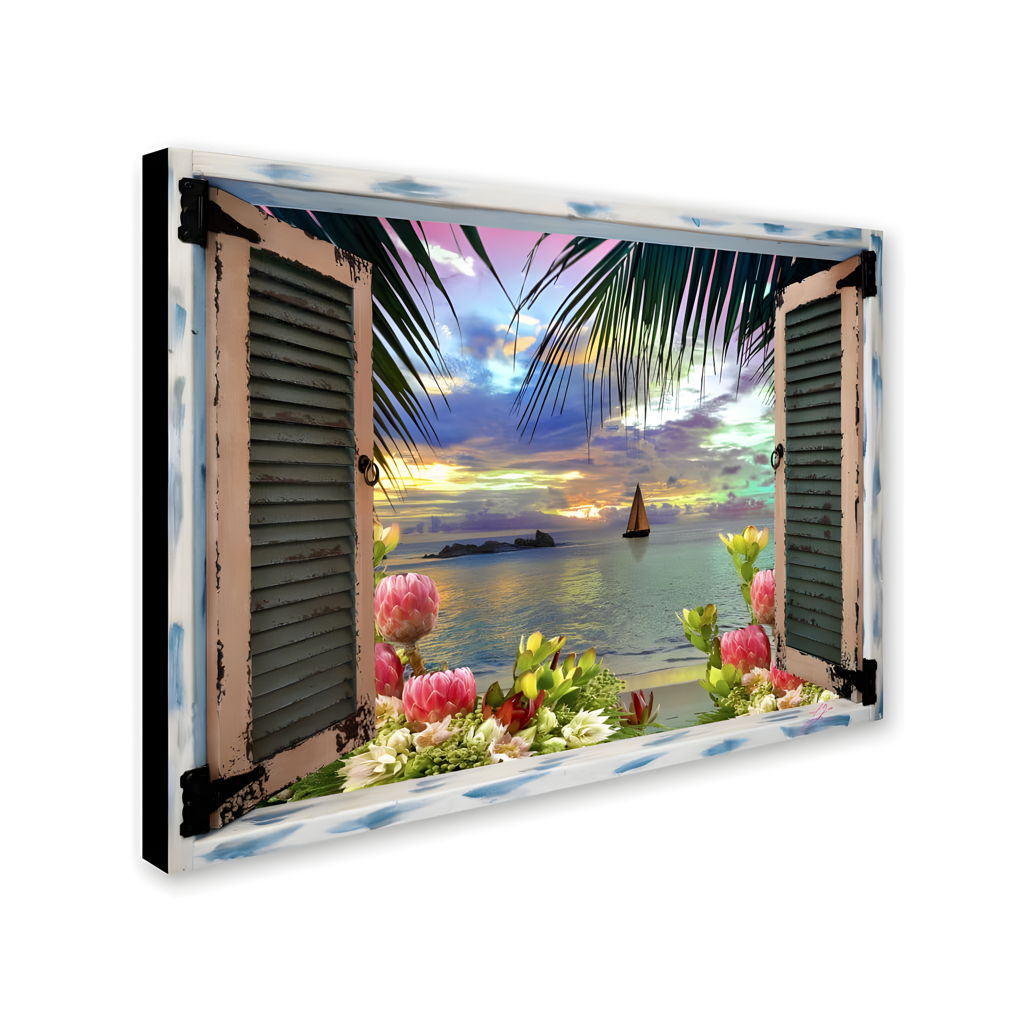 Leo Kelly 'Tropical Window to Paradise III' Canvas Art