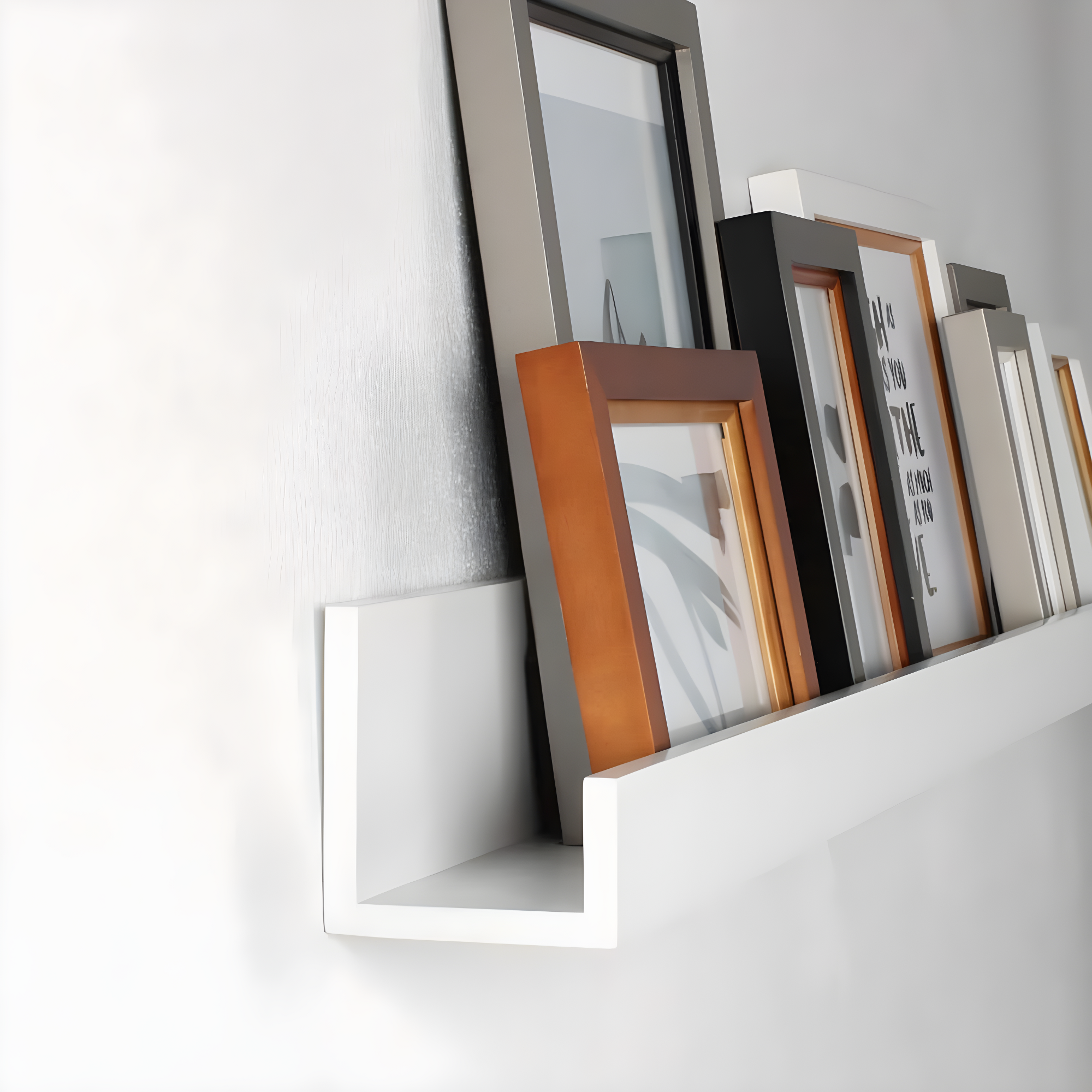 Kate & Laurel All Things Decor 3" x 42" Levie Wooden Picture Ledge Wall Shelf White: No Assembly, Wood Frame, Decorative Storage