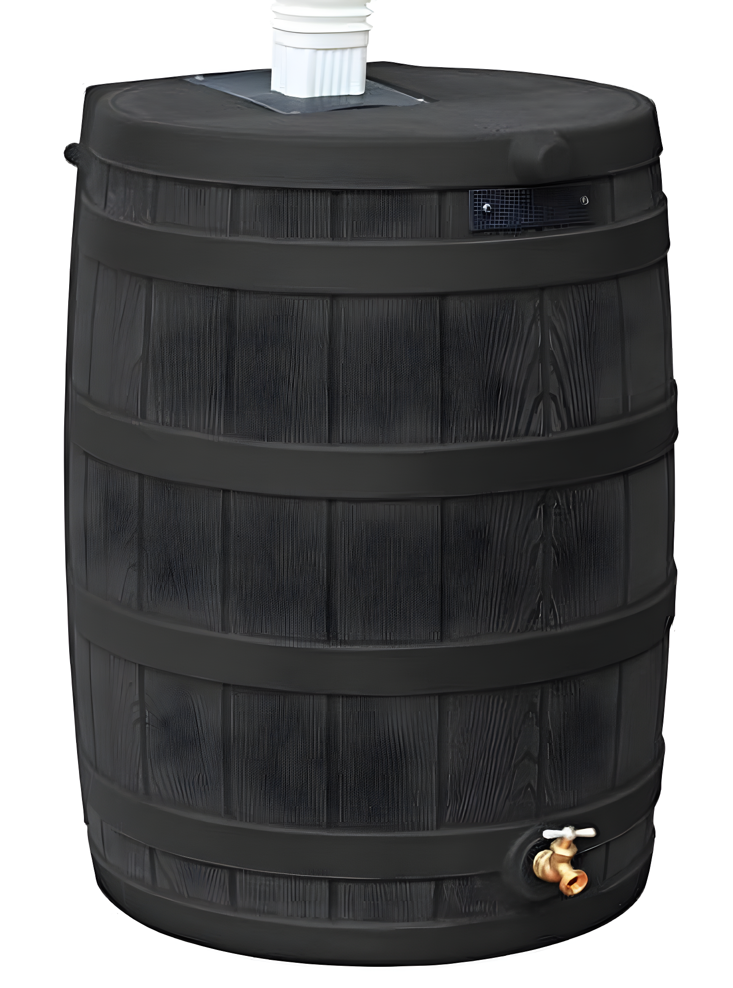 Good Ideas 50 Gallons Plastic Drainable Dual Overflow Rain Barrel