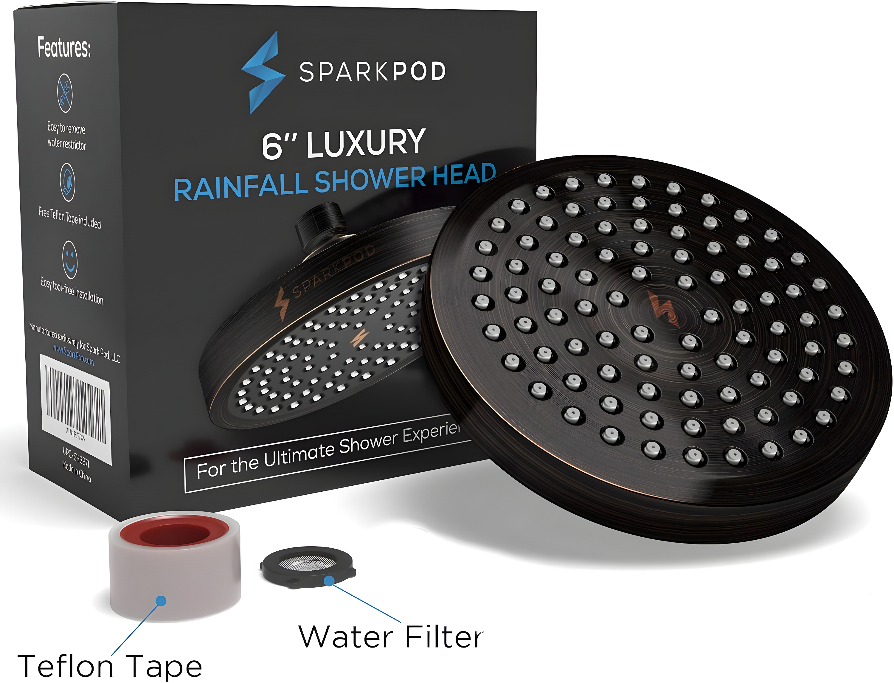Masoter CL1557XZ Adjustable Shower Head 1.8 GPM