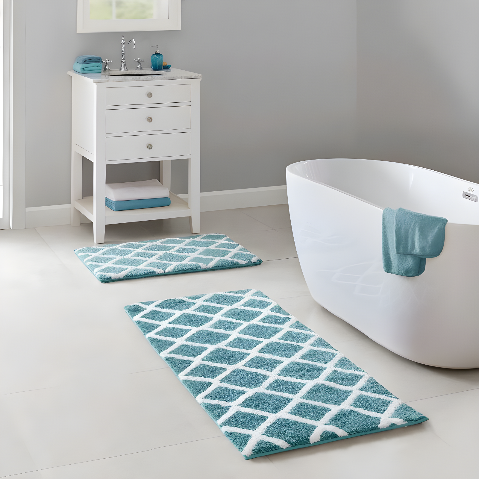 Madison Park Bittman Reversible High Pile Tufted Bath Rug