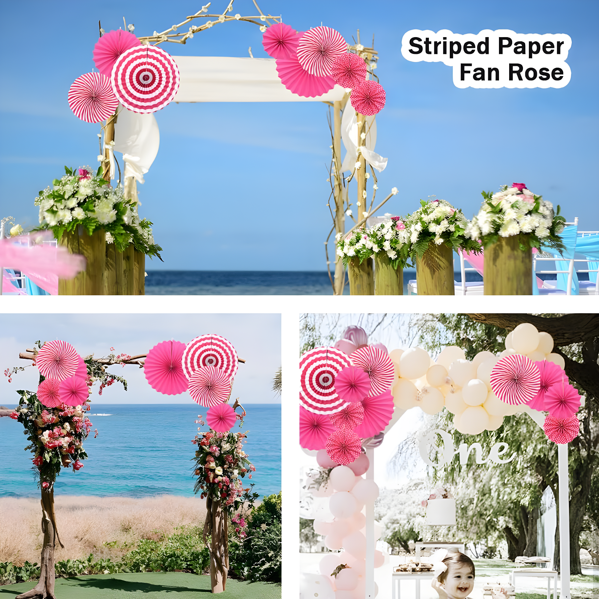 Wmenjiazihan 1 Clearance Hanging Paper Fans Party Set Silver Round Pattern Paper Garlands Decoration For Birthday Shower Graduation Retirement Set Of 6 Inverted Wobbler