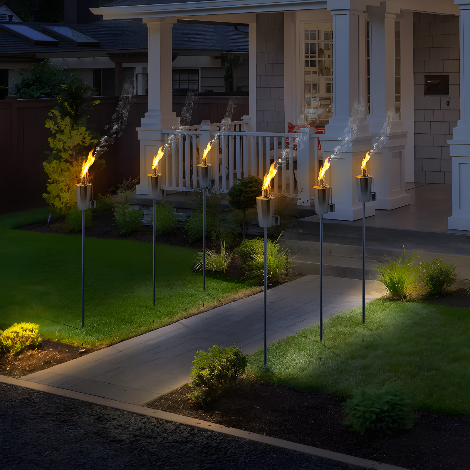 Matney Sorbus Garden Tiki Torches 60" Oil Lamp Fiberglass Wick (Set of 2)
