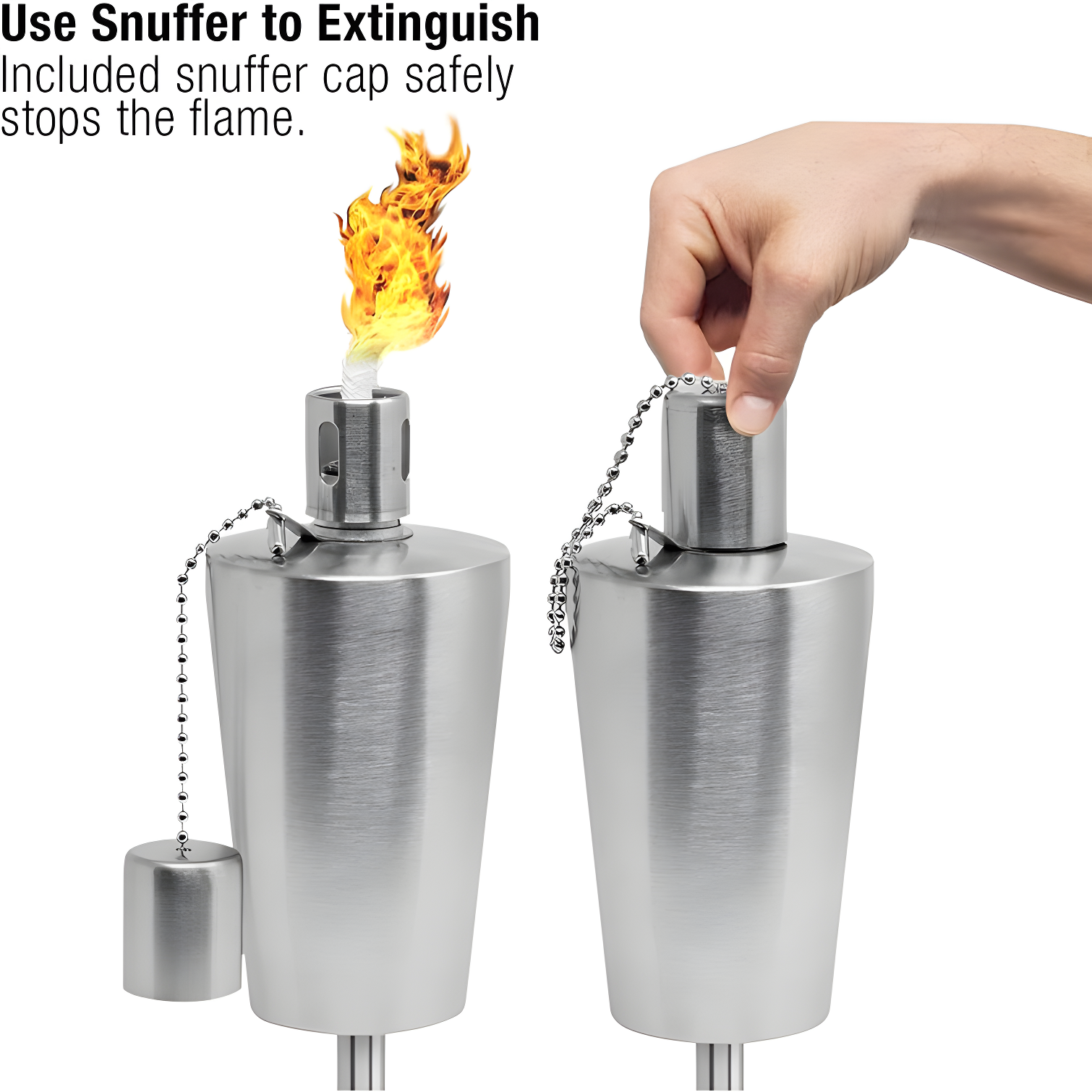 Matney Sorbus Garden Tiki Torches 60" Oil Lamp Fiberglass Wick (Set of 2)