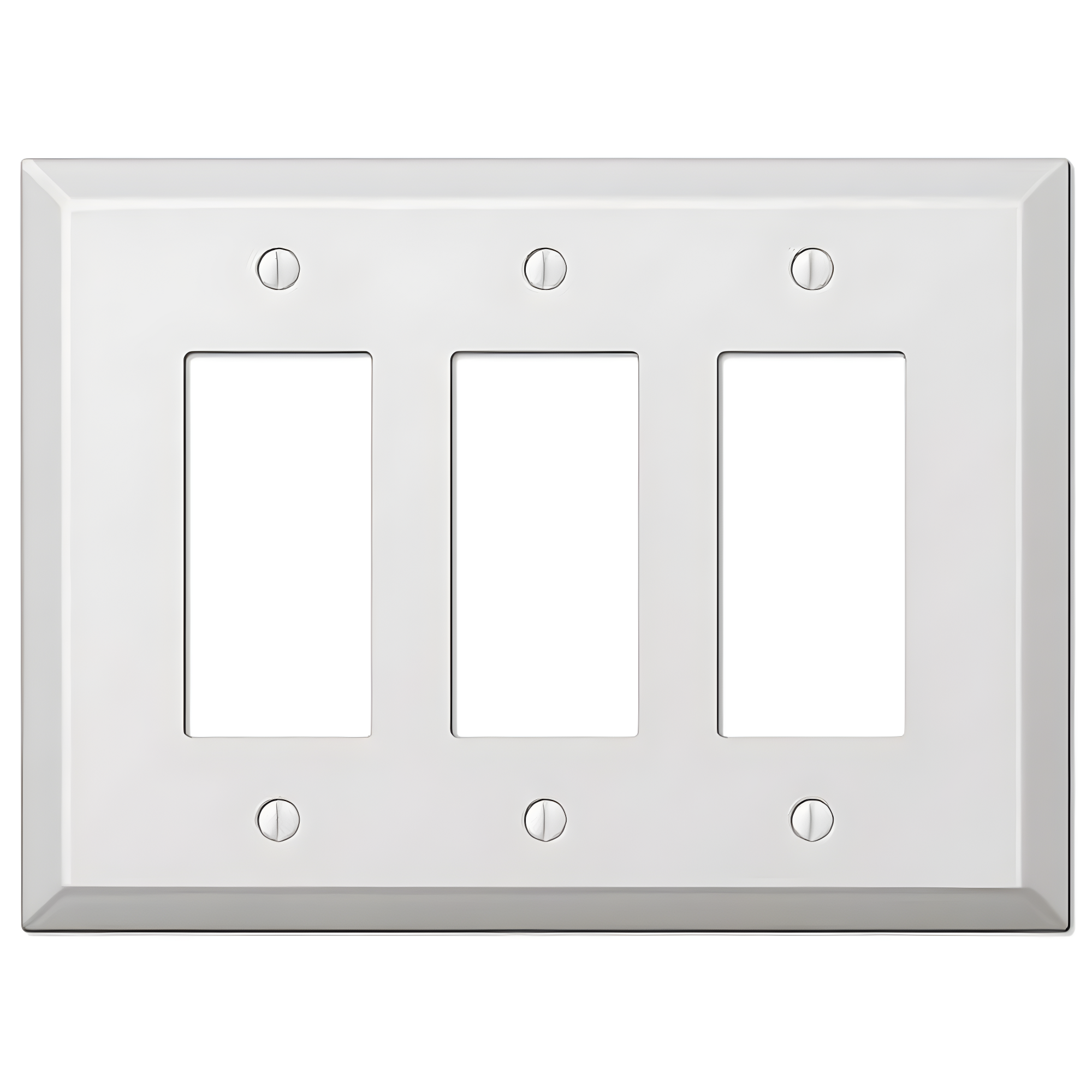 Amerelle 463RRRW Oversized Wallplate, 3 Rocker, Steel, White, 1-Pack