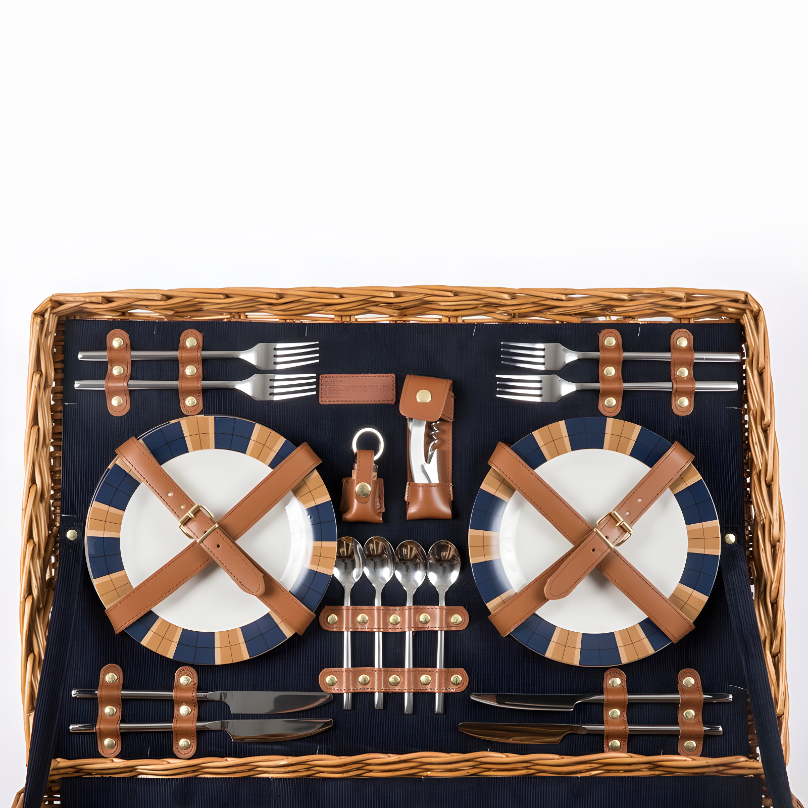 Picnic Time Windsor Luxury Large Wicker Picnic Basket with Picnic