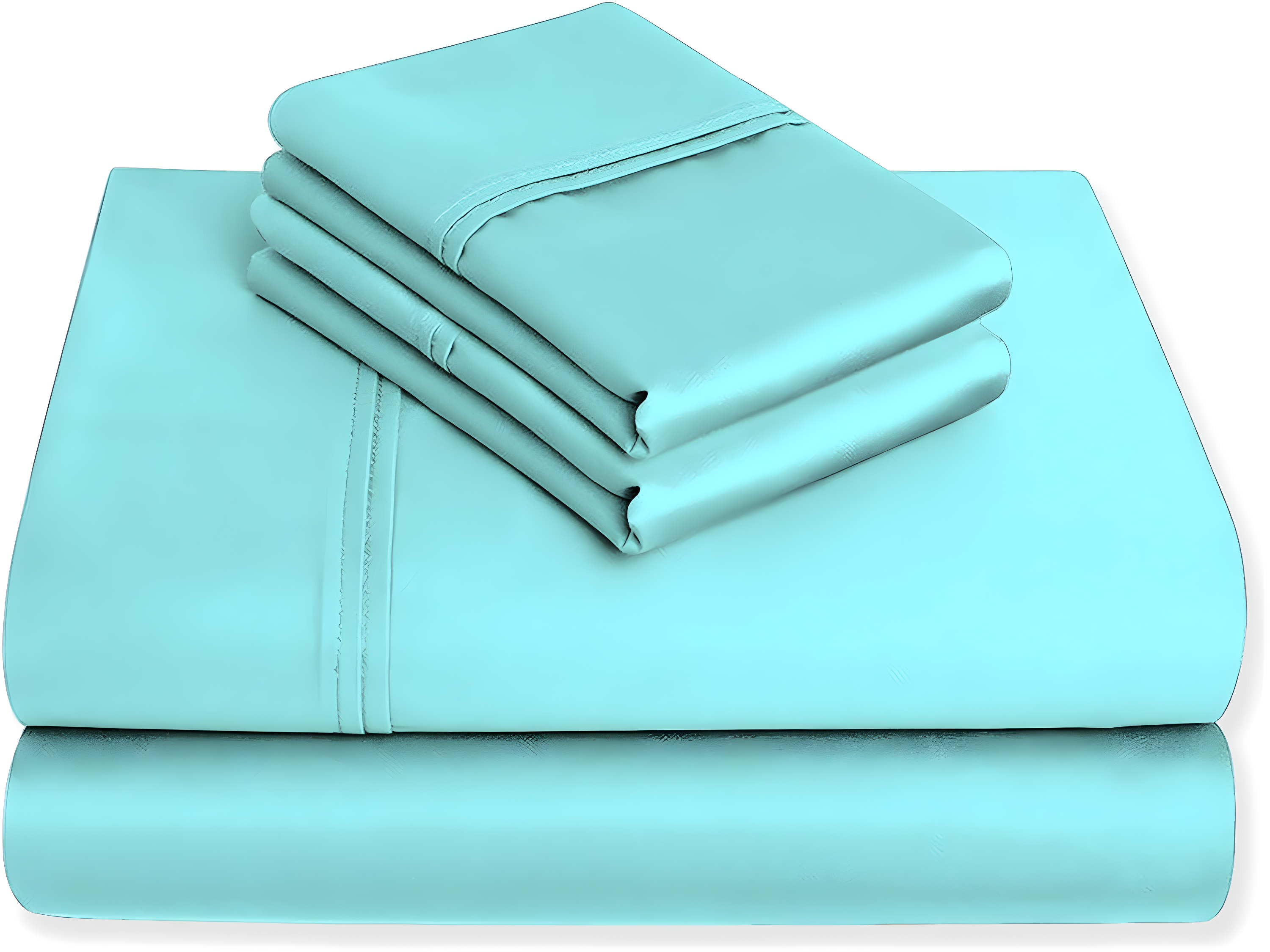 Purity Home Twin 300 Thread Count Organic Cotton Brushed Percale Sheet Set Aqua: GOTS Certified, Deep Pocket, OEKO-TEX Standard