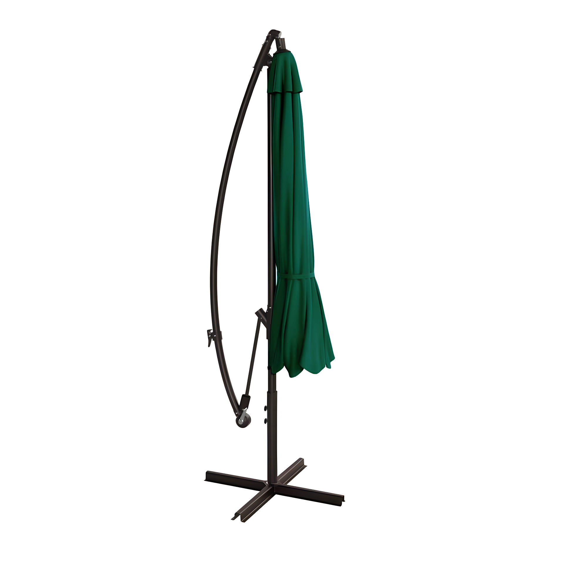 Polytrends Weller 10-foot Offset Cantilever Hanging Patio Umbrella Green