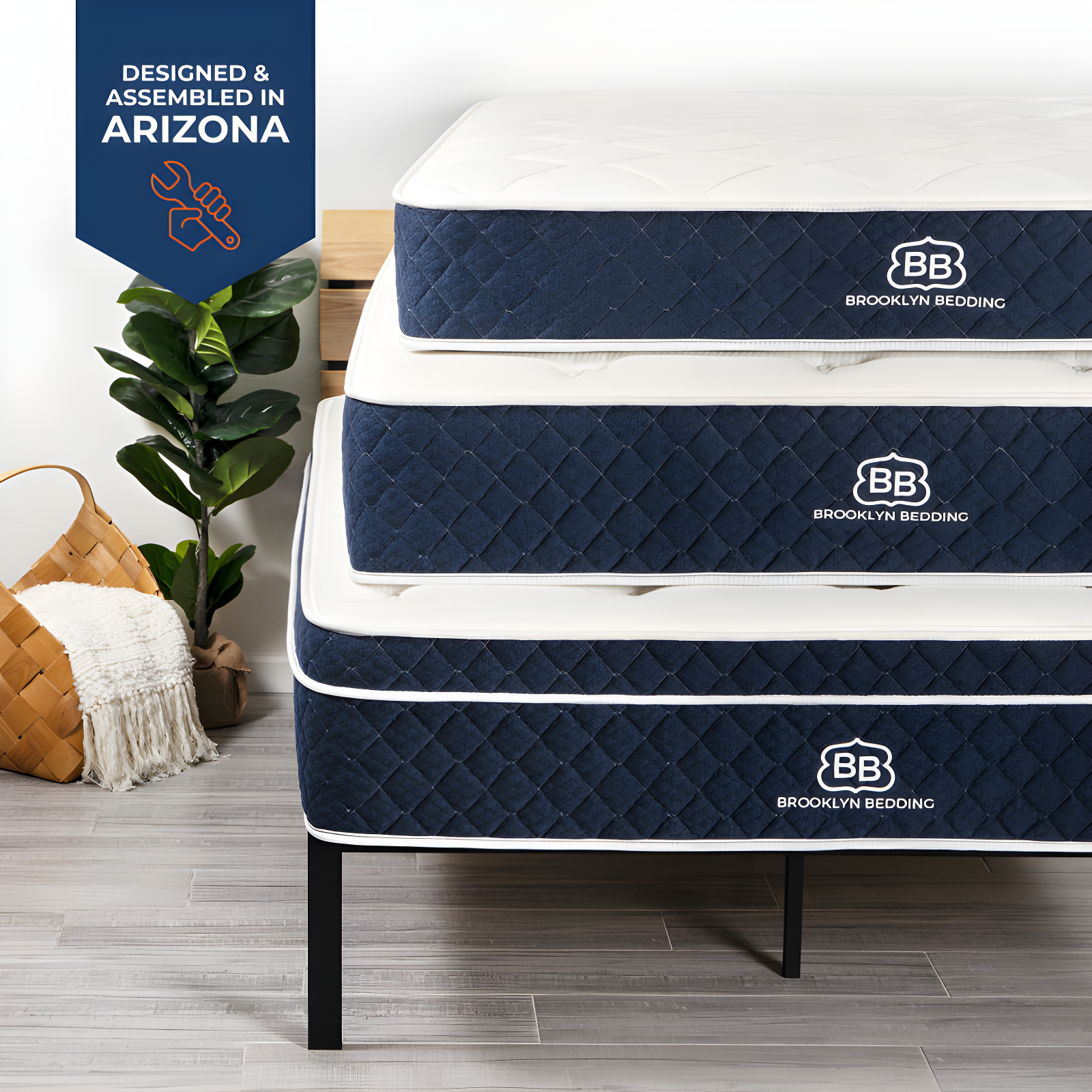 Brooklyn Standard 14" Plush Hybrid Mattress with Cooling Cover