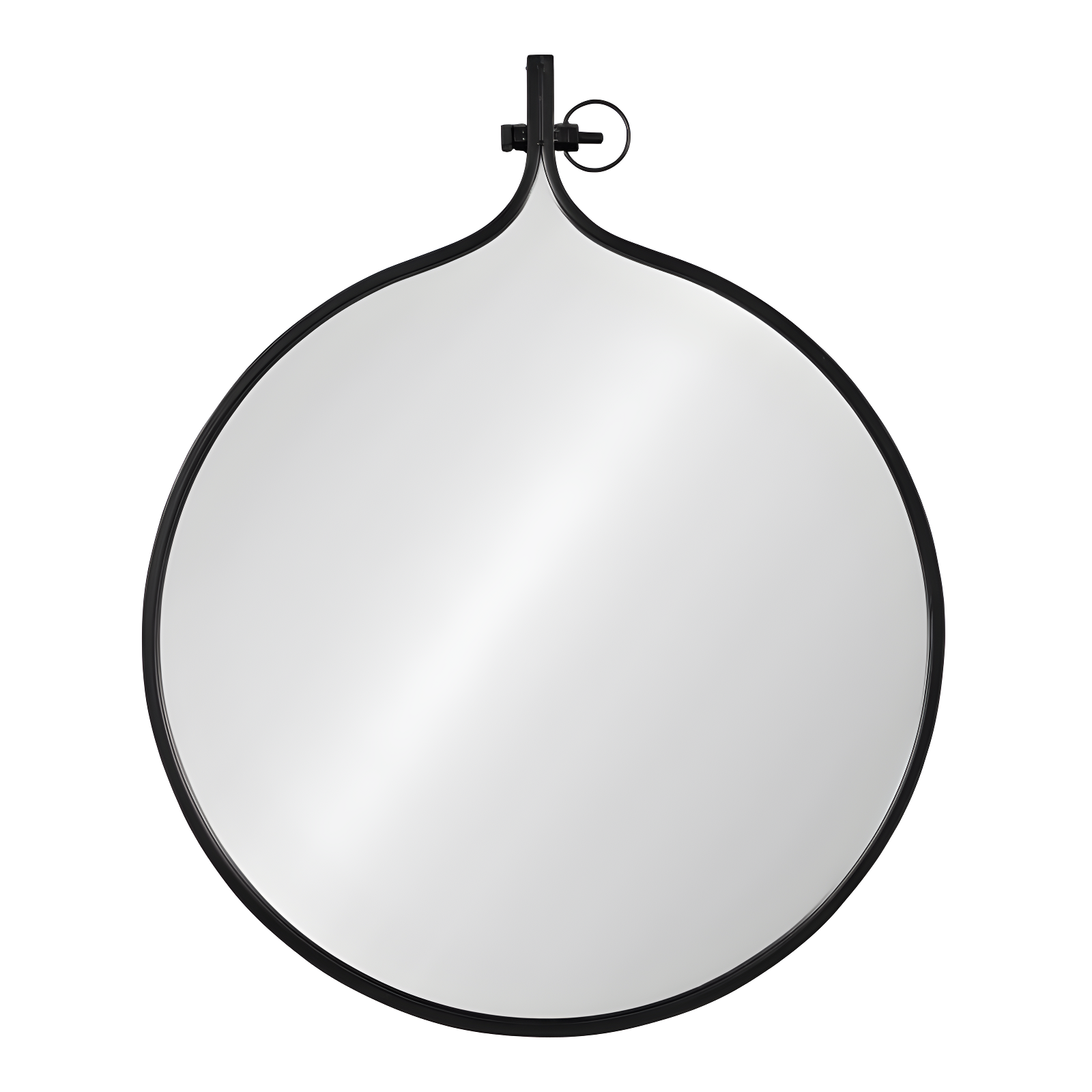 Kate & Laurel All Things Decor 30" x 37" Yitro Metal Framed Wall Mirror Black: Modern Round Vanity, No Assembly Required