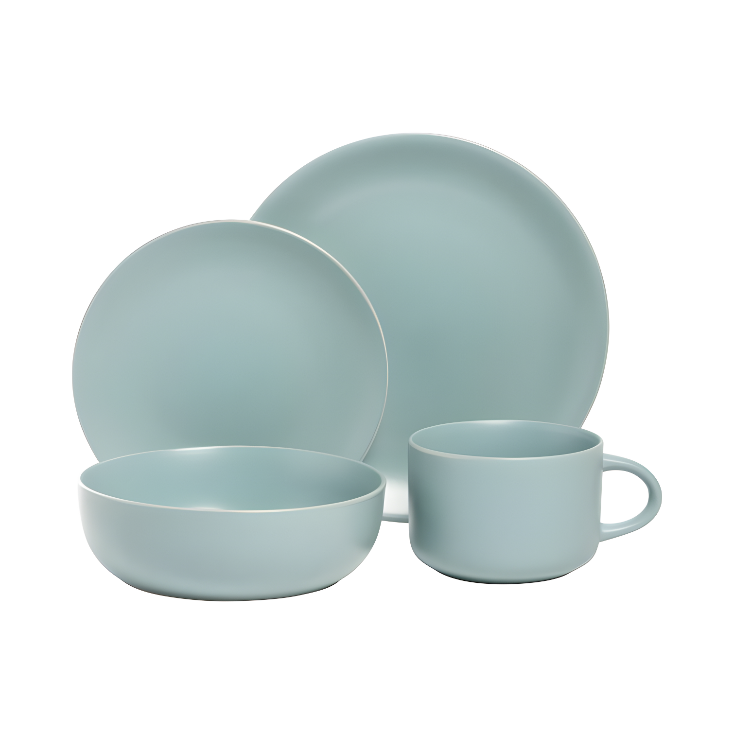 Wazee Matte 16 Piece Dinnerware Set, Service for 4