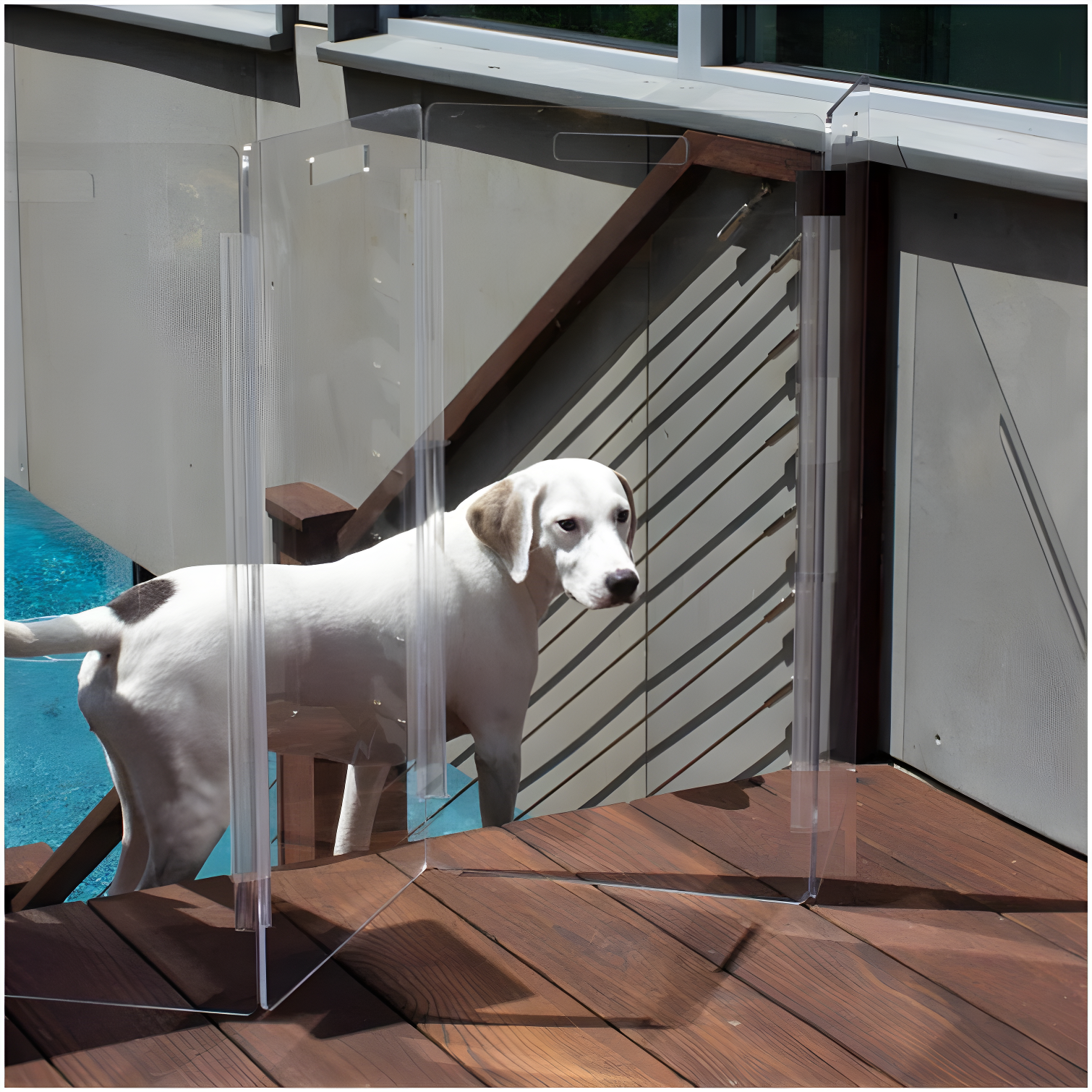 Hiddin Clear Freestanding Tall Zig Zag Pet Gate