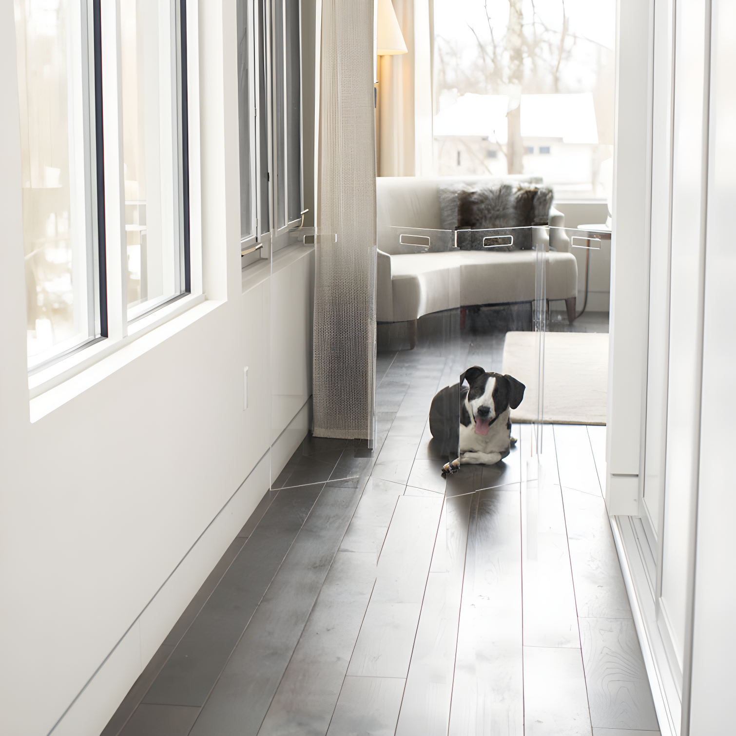 Hiddin Clear Freestanding Tall Zig Zag Pet Gate