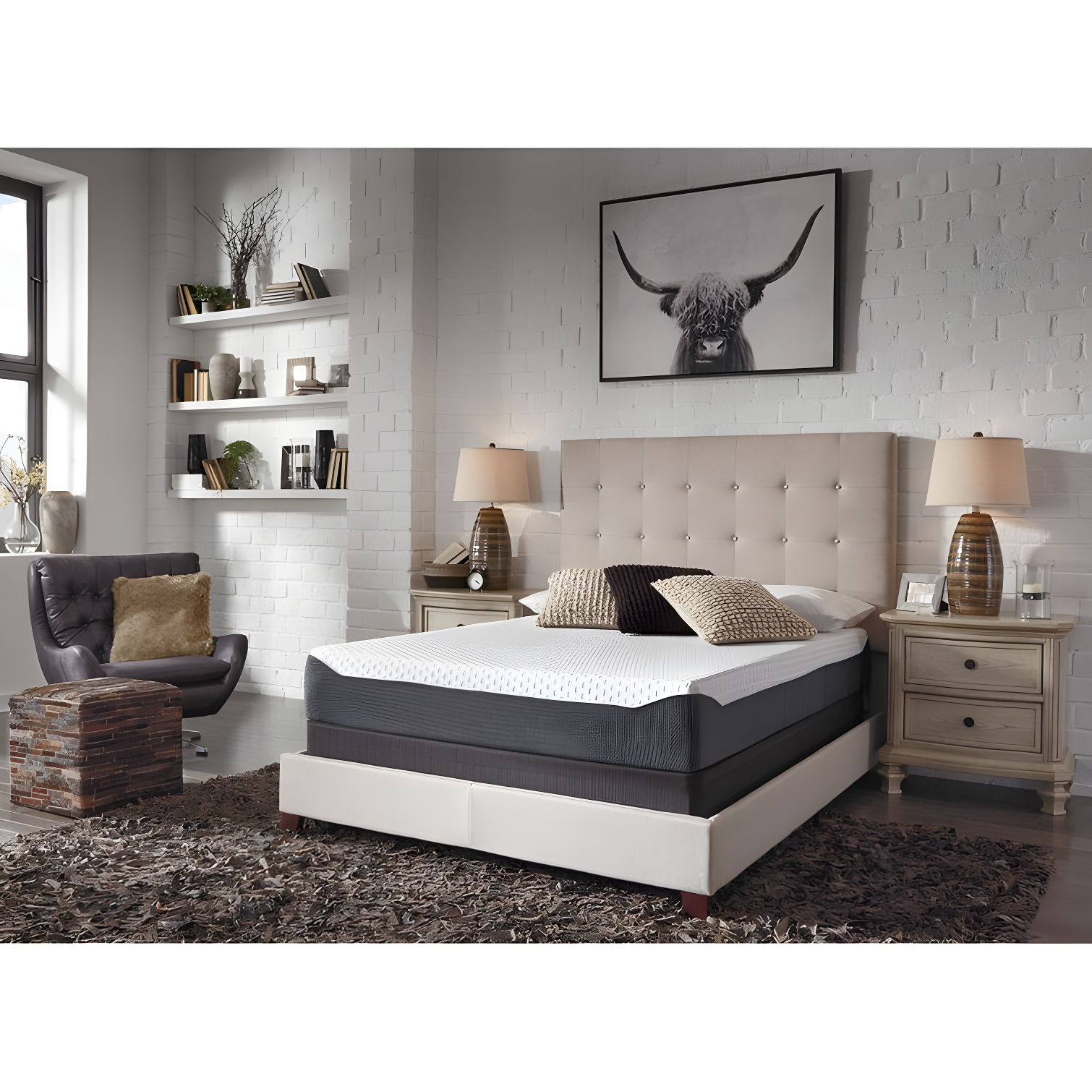 Signature Design by Ashley Chime Elite Charcoal Infused Memory Foam Mattress