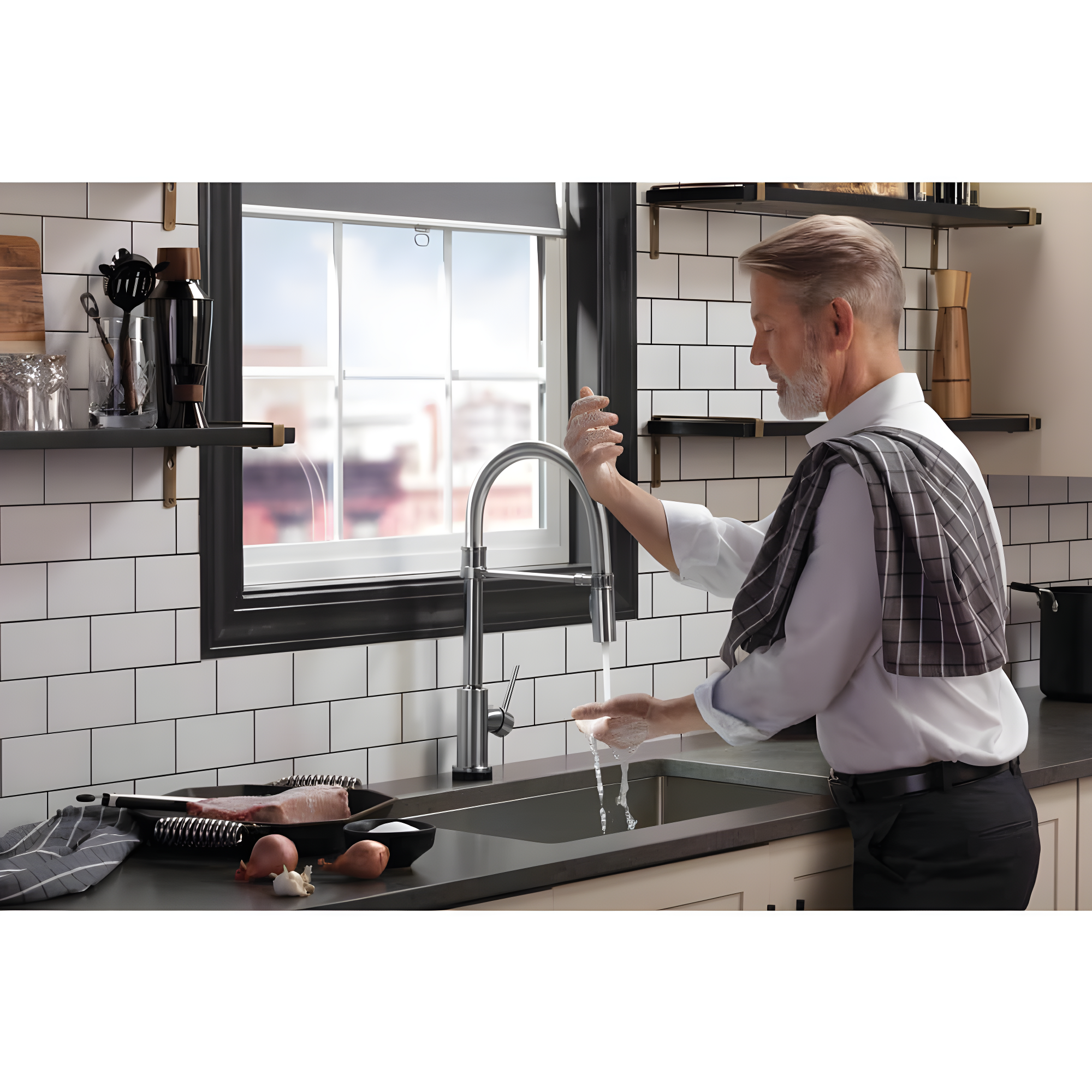 Trinsic Pro Pull Down Touch Single Handle Kitchen Faucet with Accessories