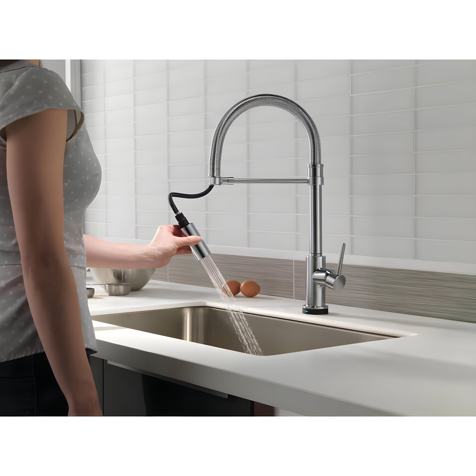 Trinsic Pro Pull Down Touch Single Handle Kitchen Faucet with Accessories