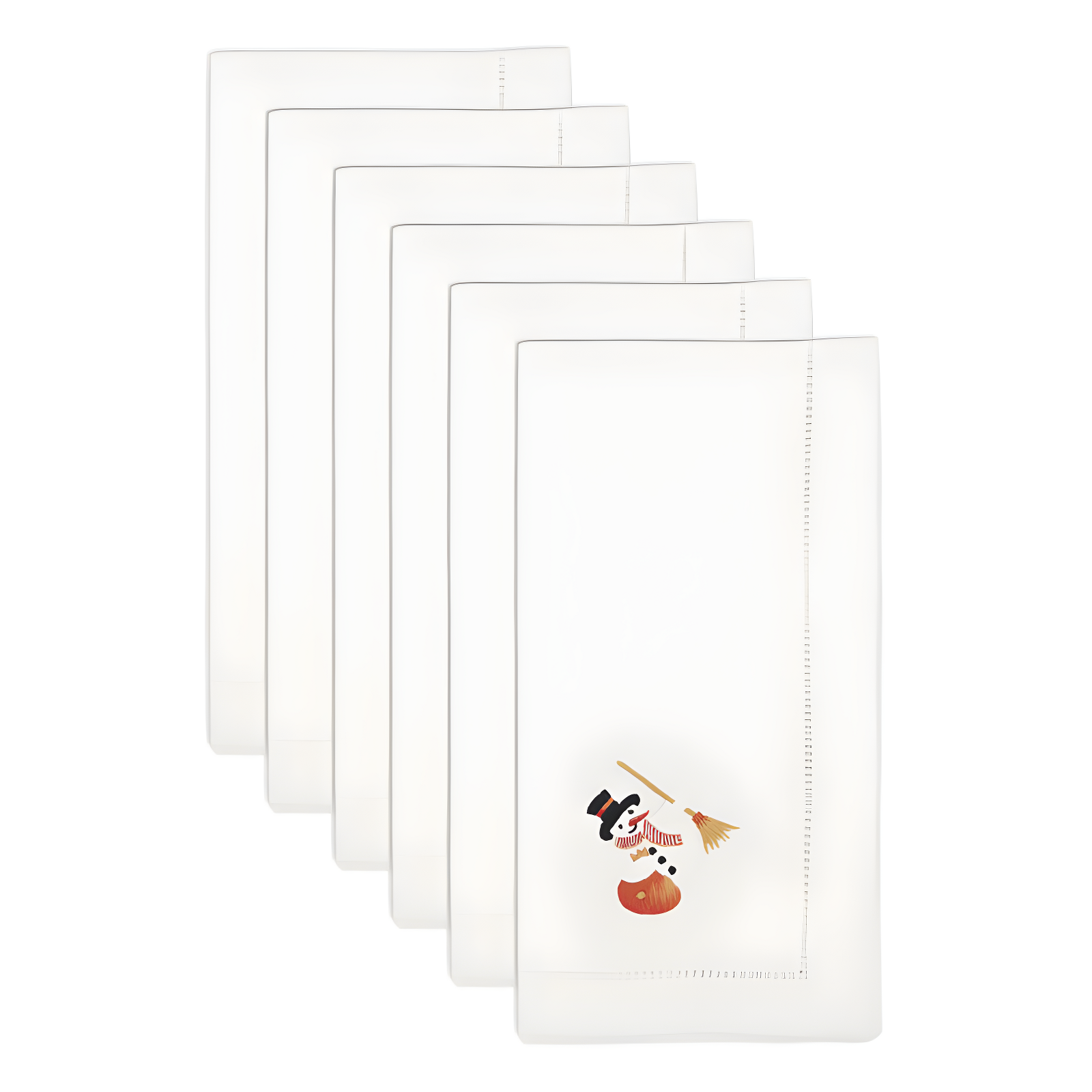Saro The Broderie Collection 100% Cotton Embroidered Rectangle Napkin (Set of 6)