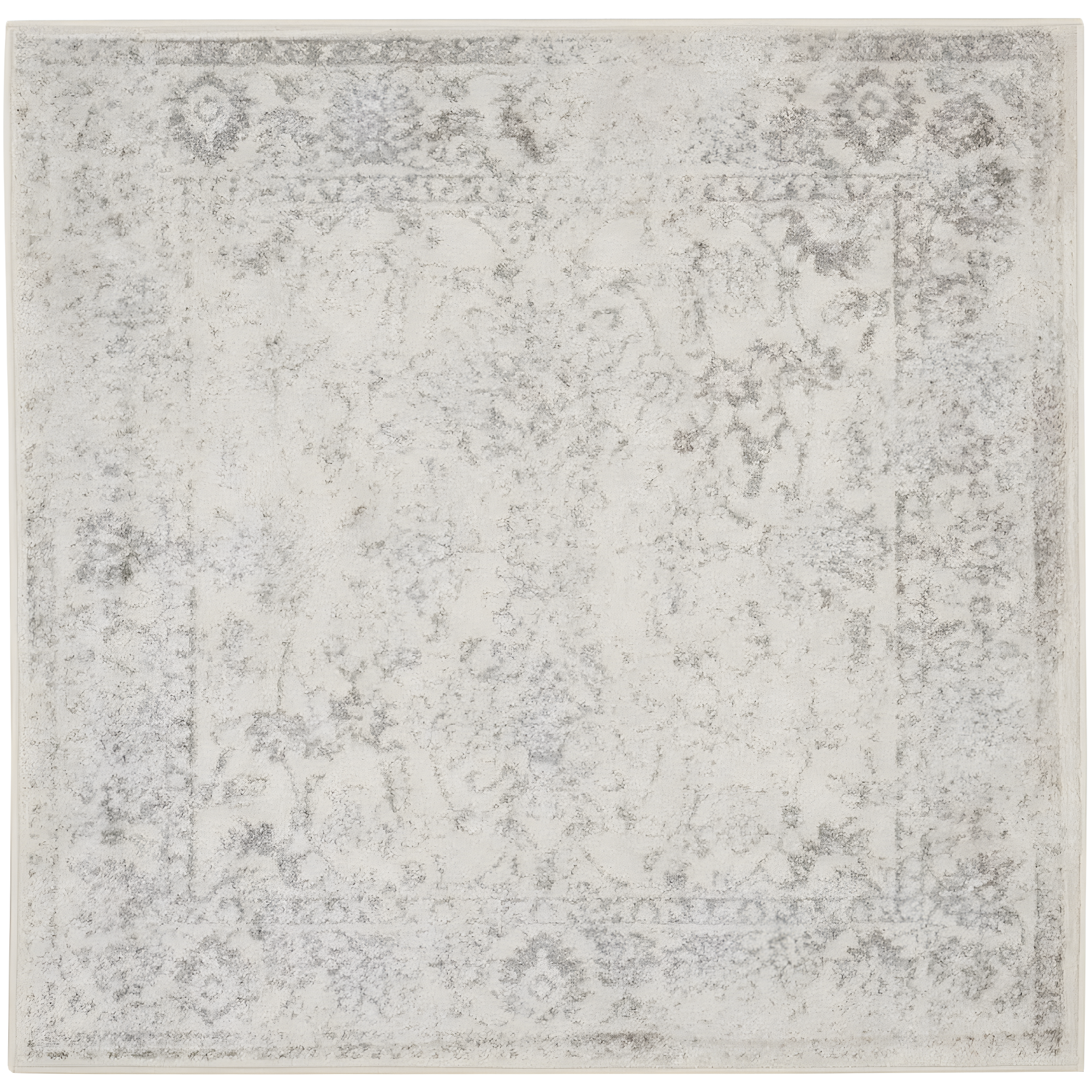 Adirondack ADR109 Machine Made Indoor Area Rug - Ivory/Silver - 4'x4' - Safavieh