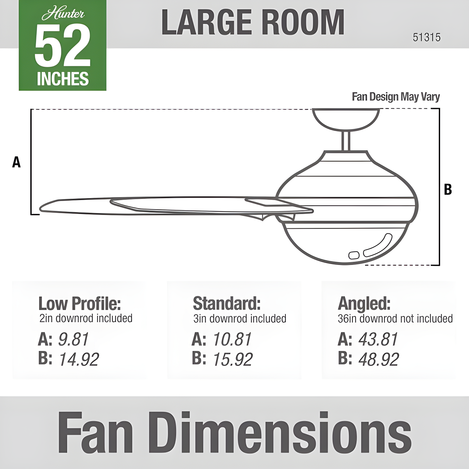 52" Aerodyne 5 - Blade Smart Standard Ceiling Fan with Lights and Remote