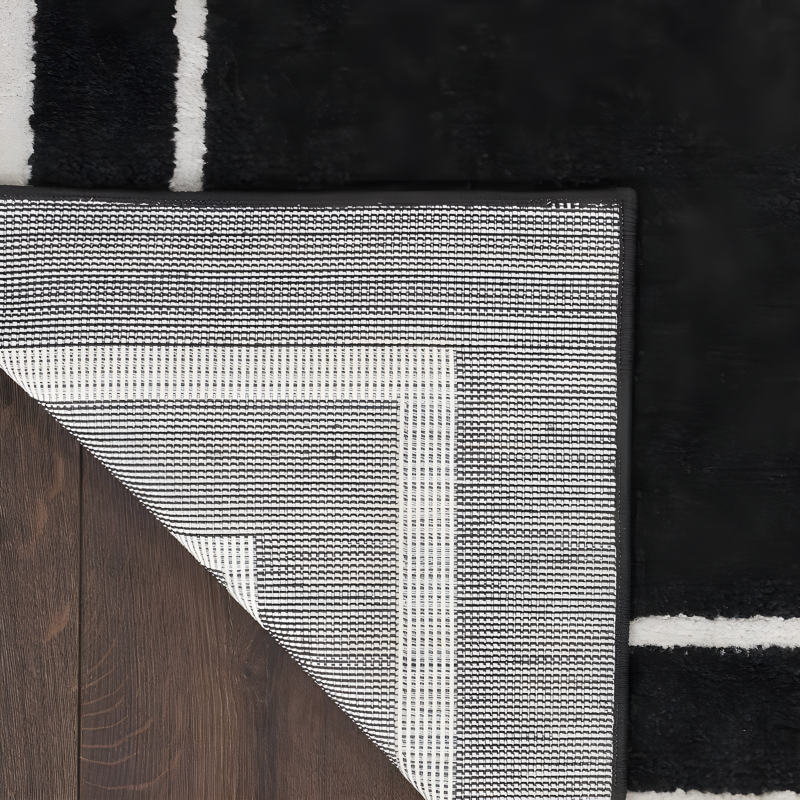 Nourison Essentials 9' x 12' Black Ivory Contemporary Indoor/Outdoor Rug