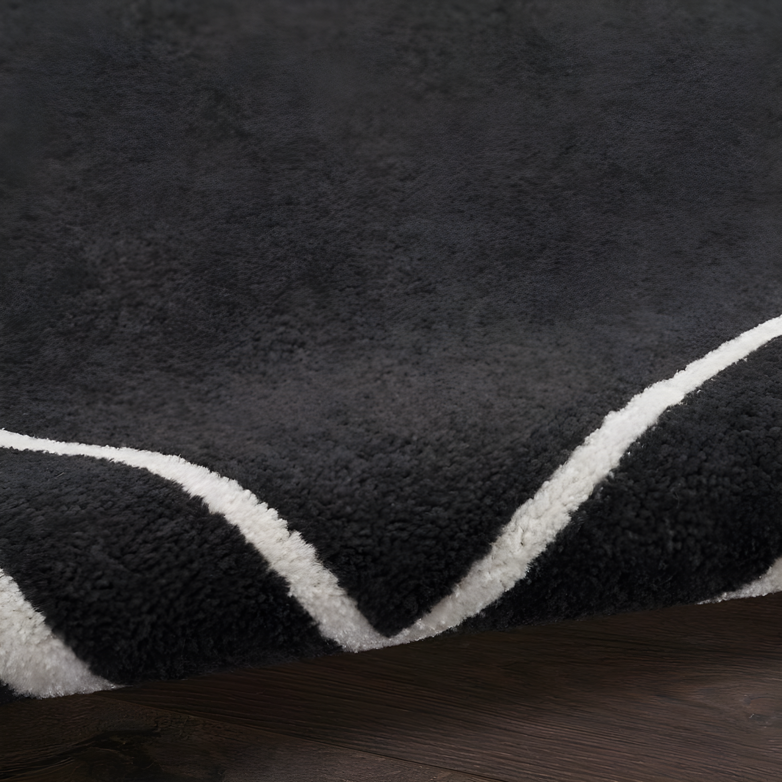Nourison Essentials 9' x 12' Black Ivory Contemporary Indoor/Outdoor Rug