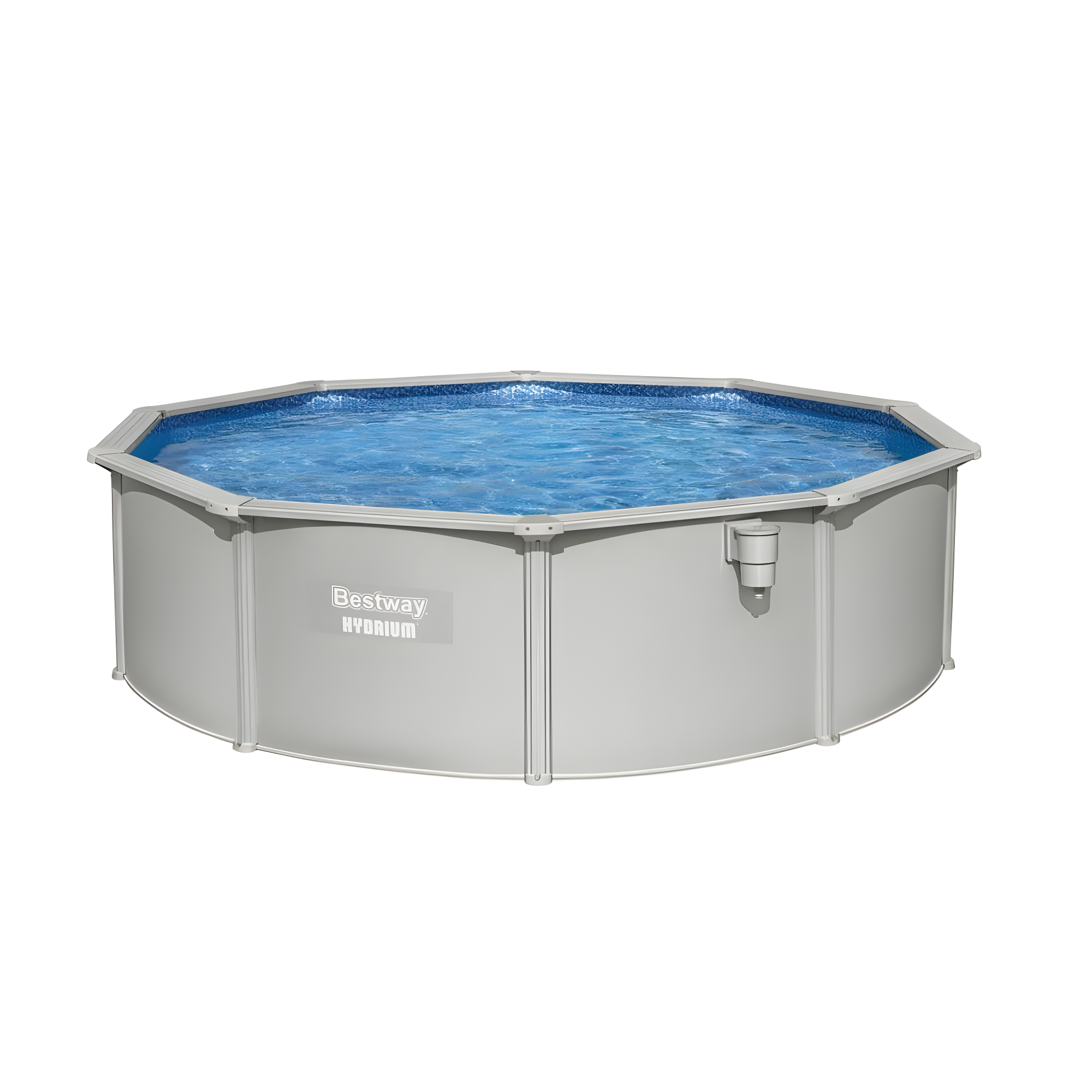 Bestway Hydrium 15' x 48" Steel Wall Above Ground Swimming Pool Set, Gray