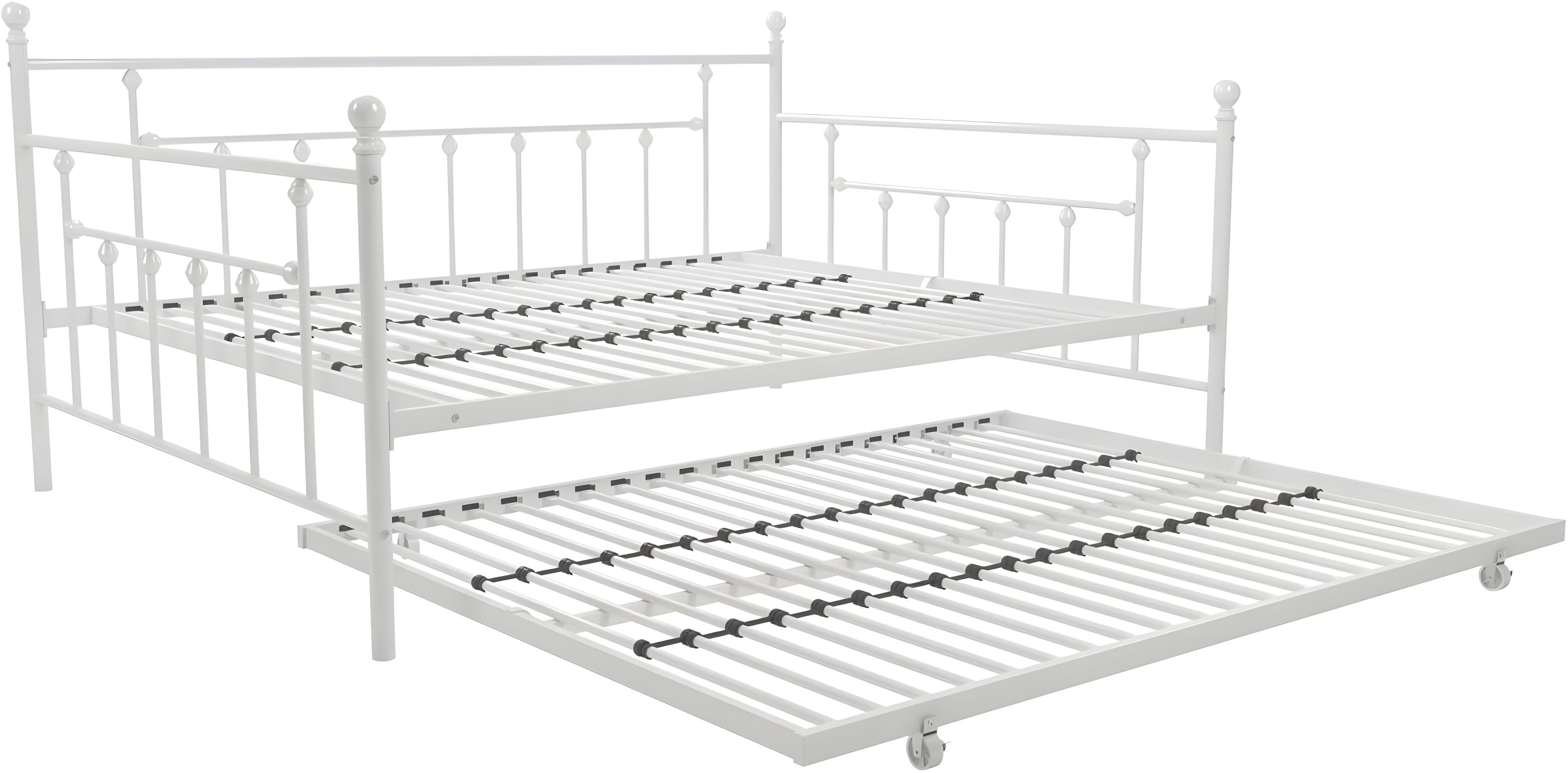 DHP Manila Metal Daybed and Trundle, Queen/Full Size, White