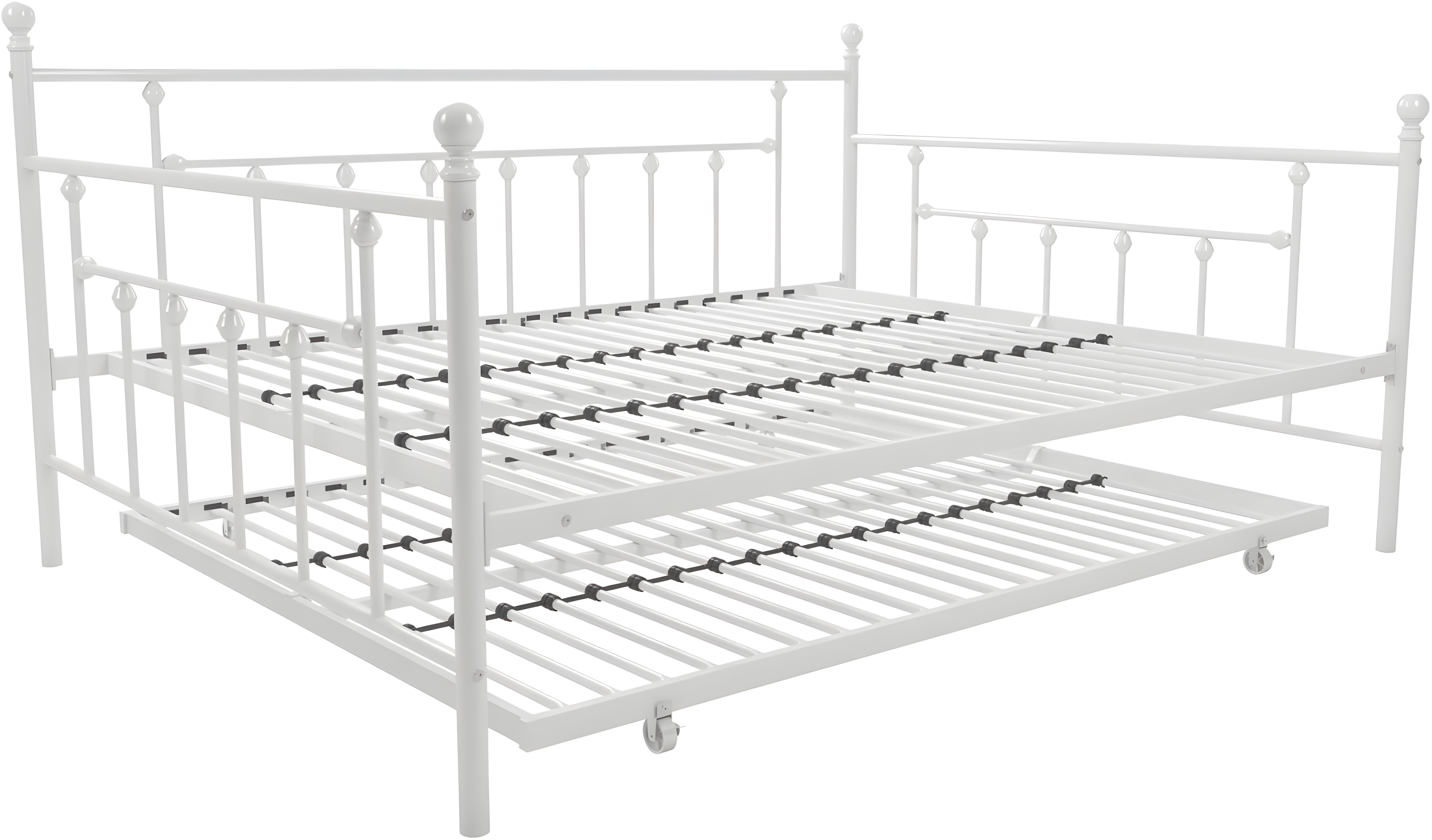 DHP Manila Metal Daybed and Trundle, Queen/Full Size, White
