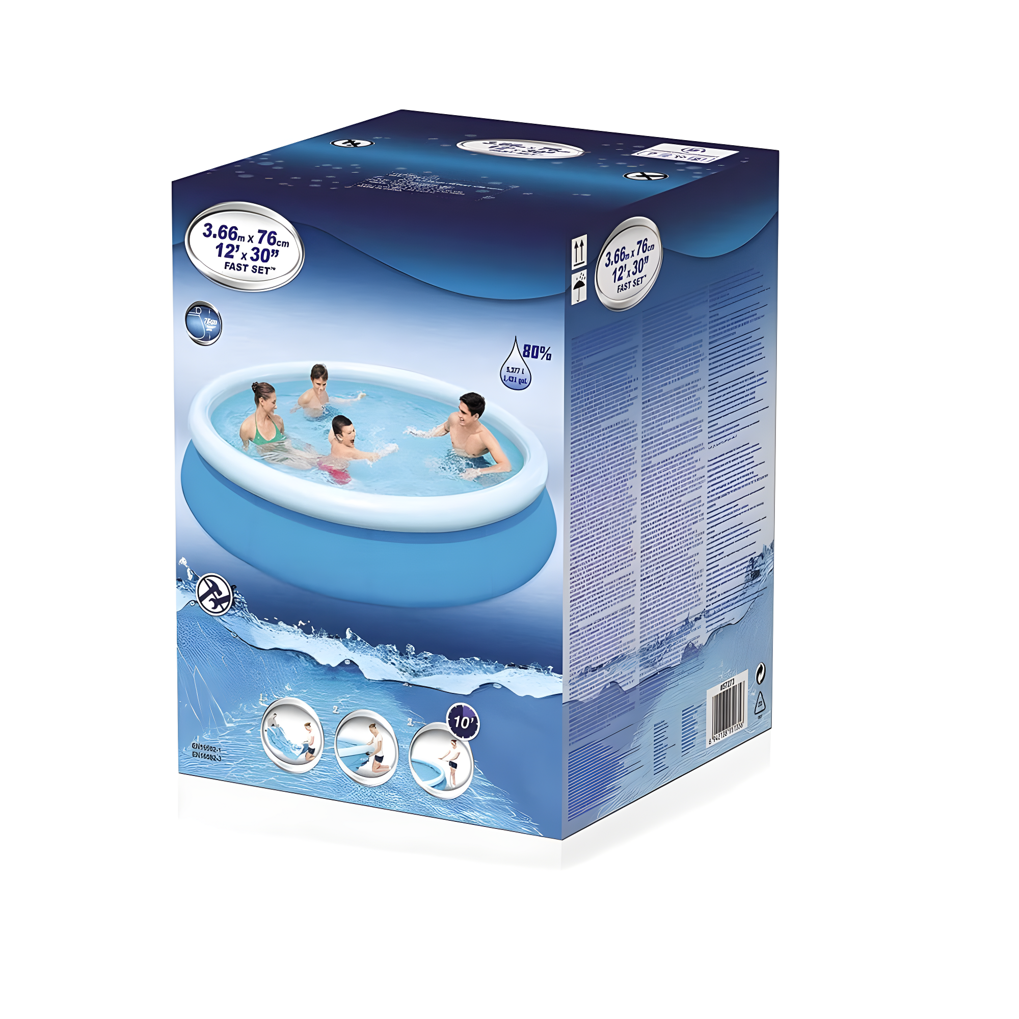 Northlight Seasonal Round Inflatable Easy Set Kids Swimming Pool with Filter Pump