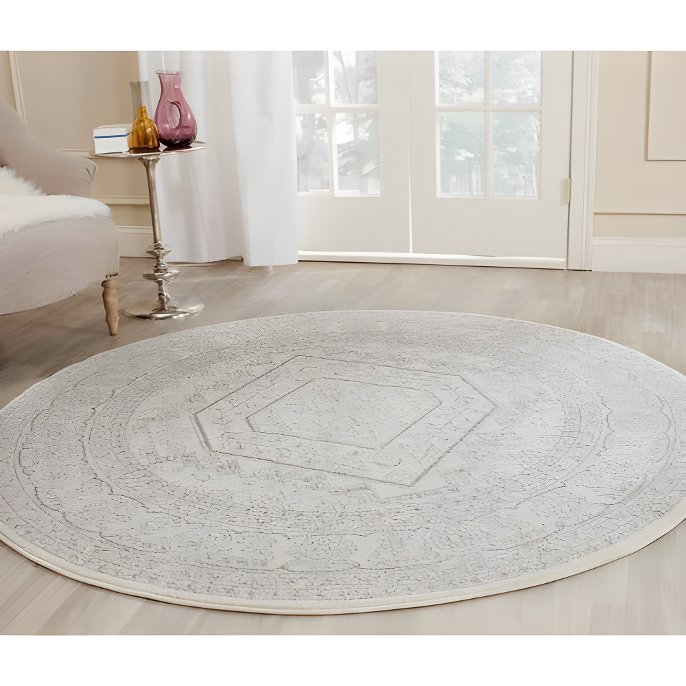 Adirondack ADR108 Power Loomed Area Rug - Ivory/Silver - 5'1"x7'6" - Safavieh.